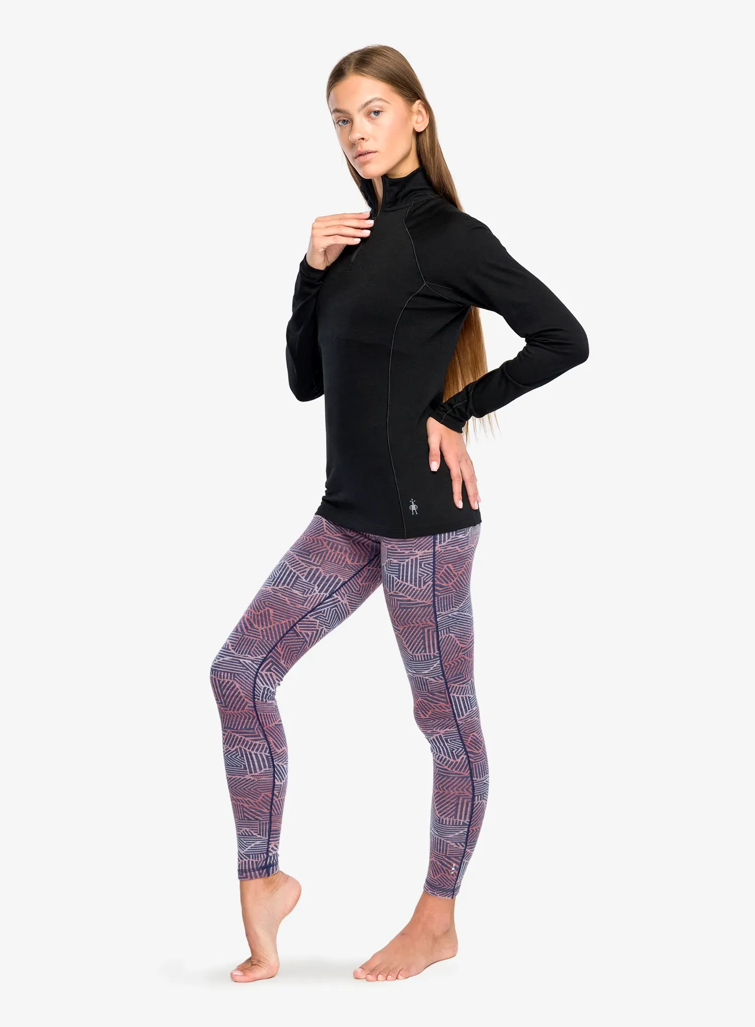 Funktionsshirt Damen Langarm Smartwool Classic All-Season Merino Base Layer - black