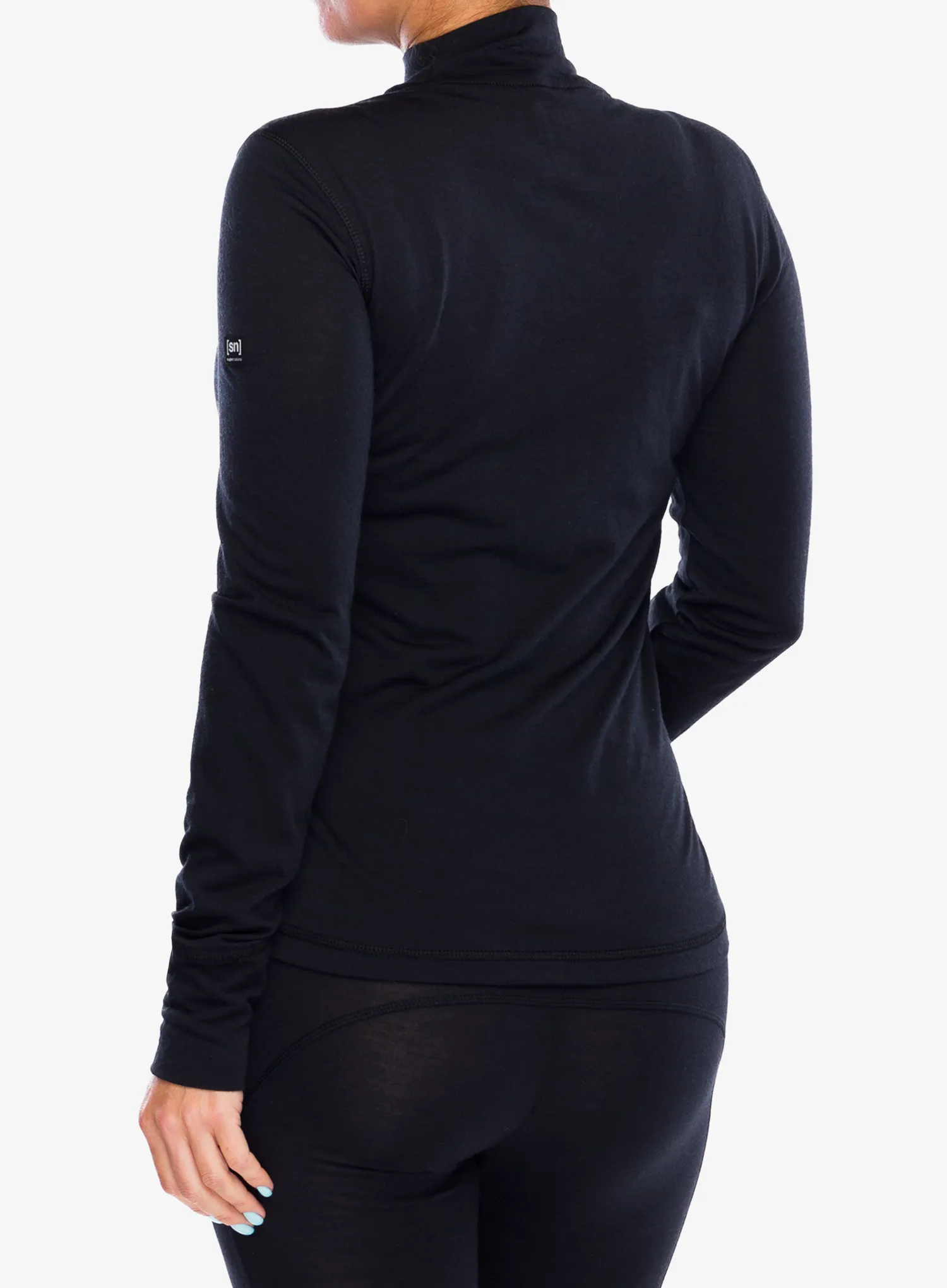 Funktionsshirt Damen Langarm Super.natural Tundra175 Turtleneck - jet black