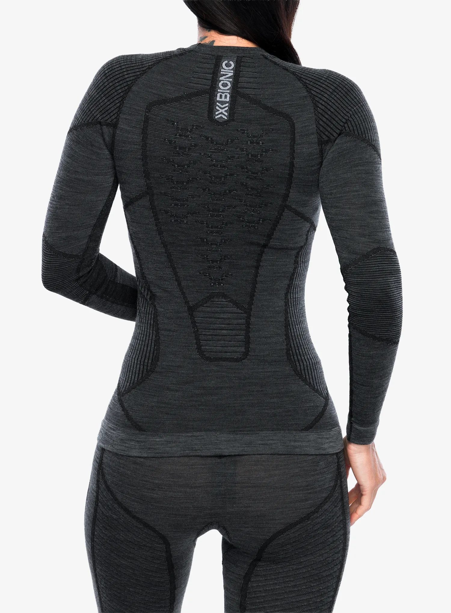 Funktionsshirt Damen Langarm X-Bionic Symbio Merino Shirt LS - rhino grey