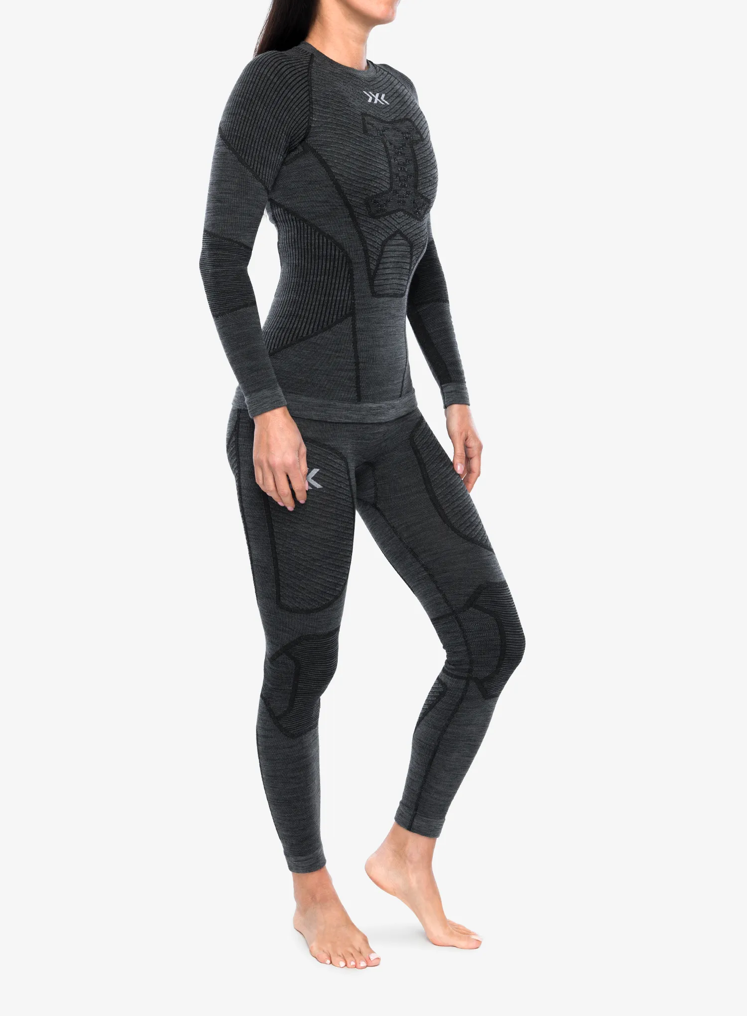 Funktionsshirt Damen Langarm X-Bionic Symbio Merino Shirt LS - rhino grey