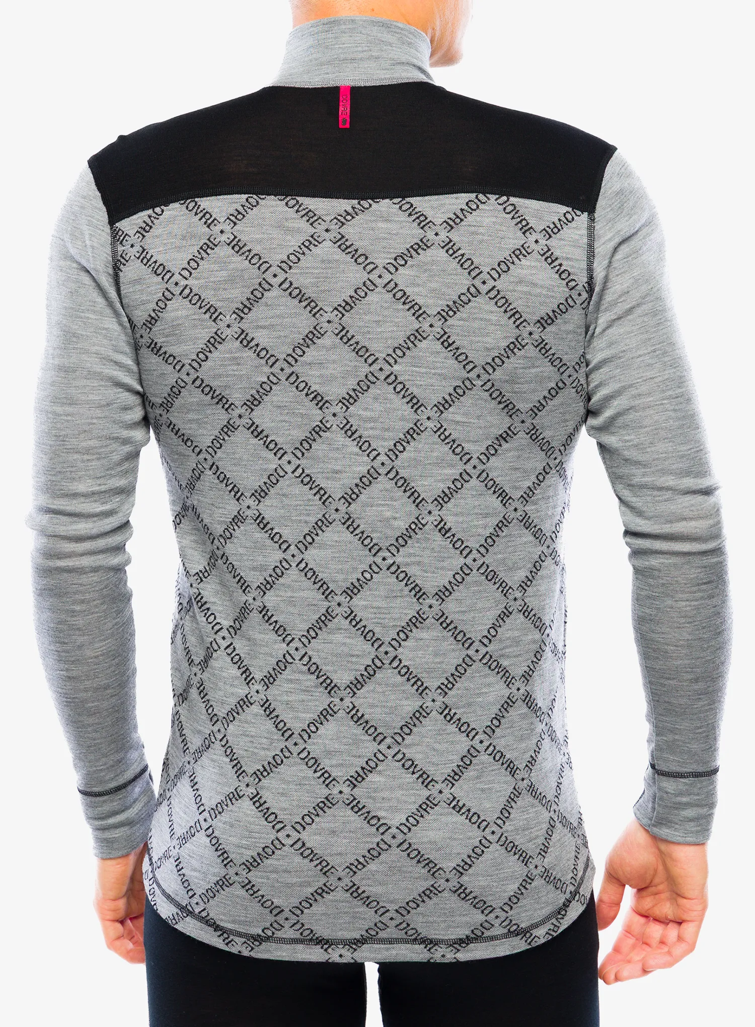 Funktionsshirt Herren Langarm Dovre 100% Merino Wool Half Zip - grey