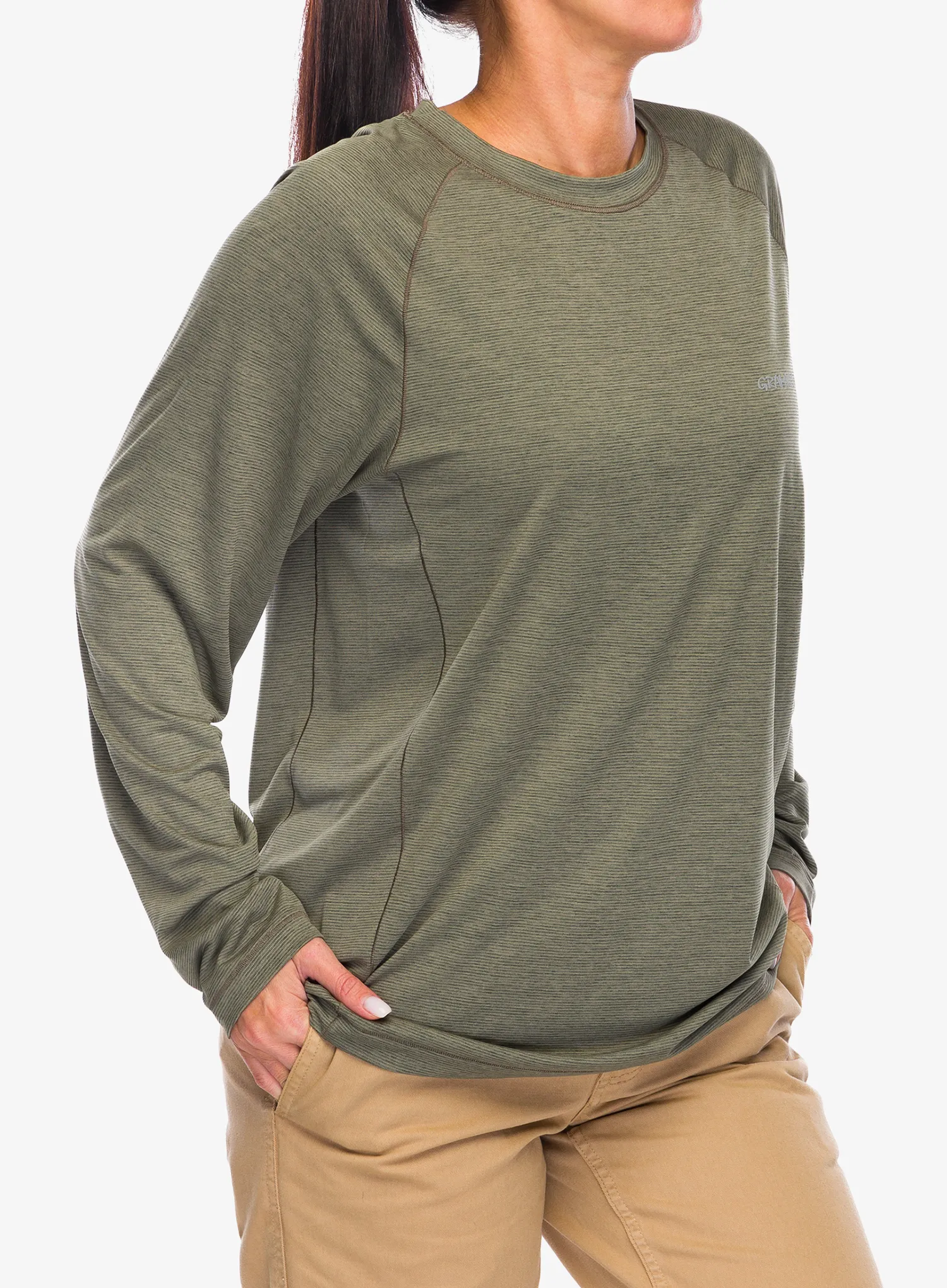 Funktionsshirt Herren Langarm Gramicci Winter Thermal LS Crew - olive heather