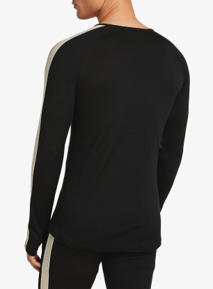 Funktionsshirt Herren Langarm Icebreaker Merino 200 Oasis+ LS Crewe - black/jet hthr/undyed/cb