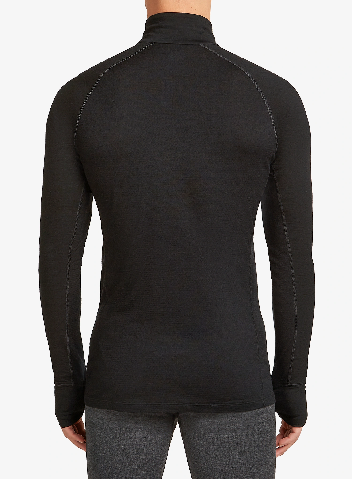 Funktionsshirt Herren Langarm Icebreaker Merino 200 ZoneKnit LS Half Zip - black