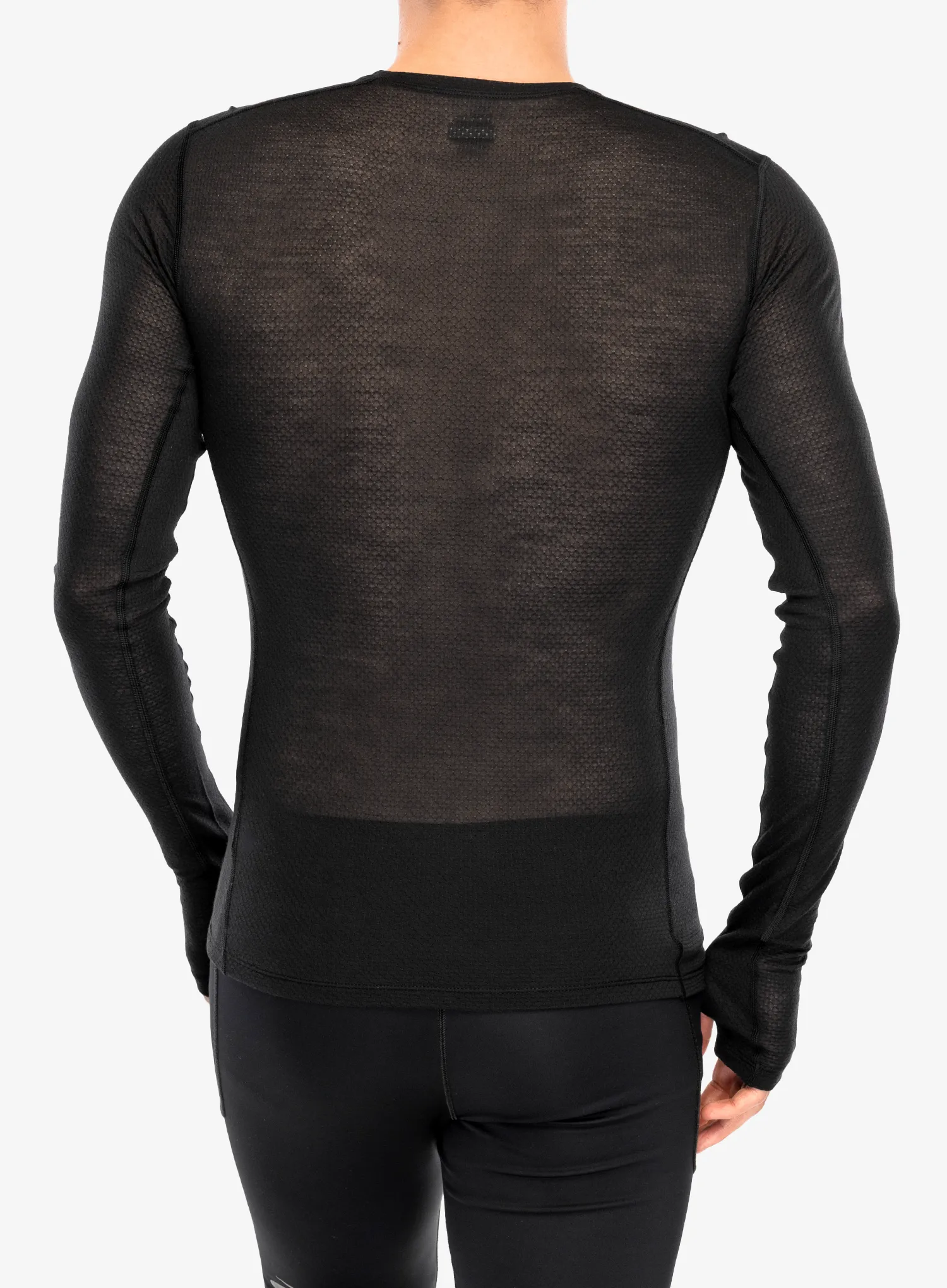 Funktionsshirt Herren Langarm Icebreaker Merino Blend 75 Cool-Lite Featherlight LS Crewe - black