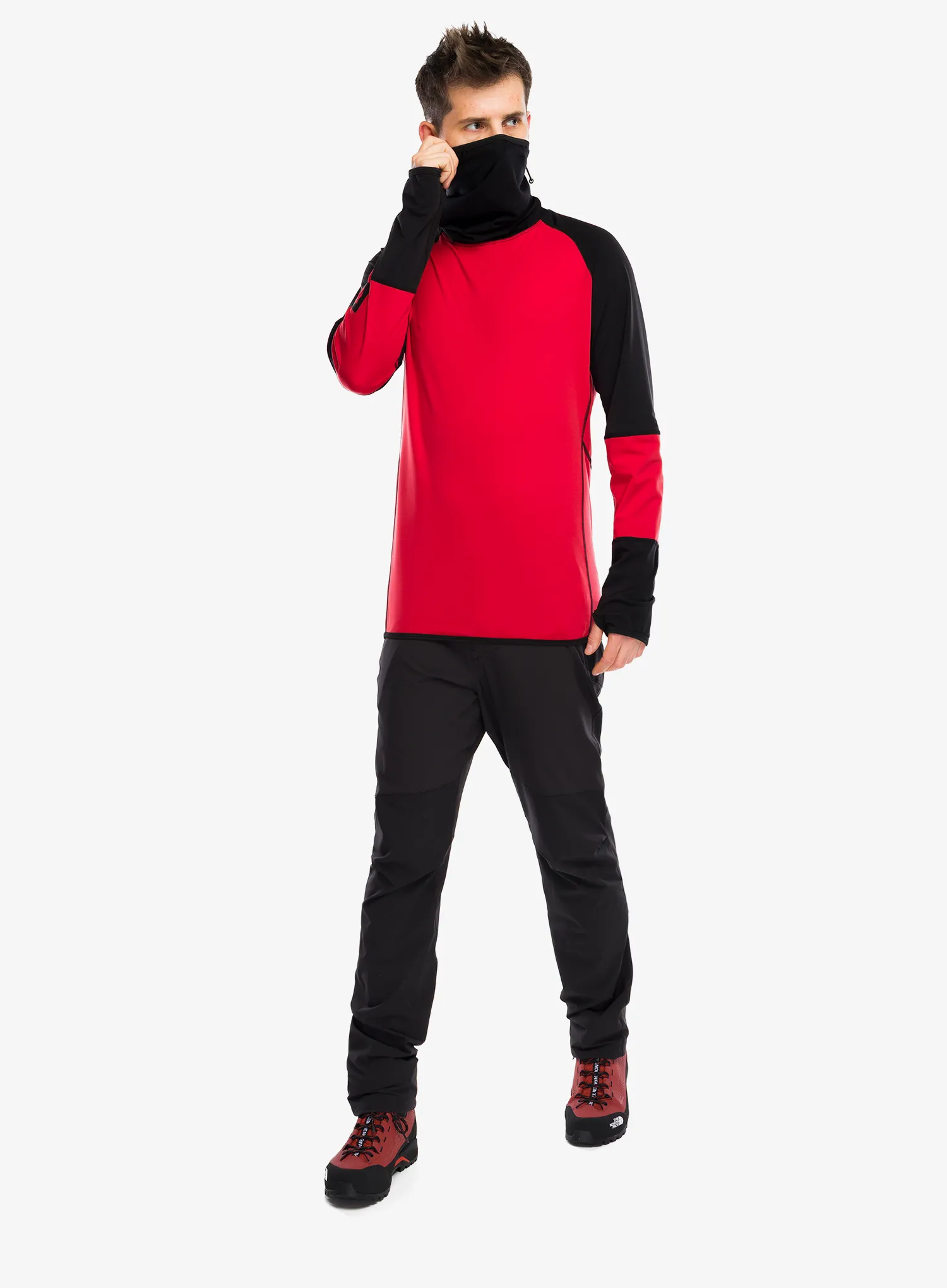 Funktionsshirt Herren Langarm Majesty Surface Base Layer Top - red