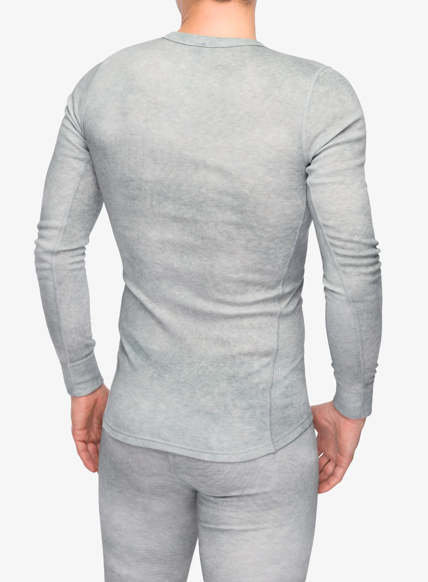 Funktionsshirt Herren Langarm Odlo Active Warm X Pow BL Top Crew Neck L/S - silver grey