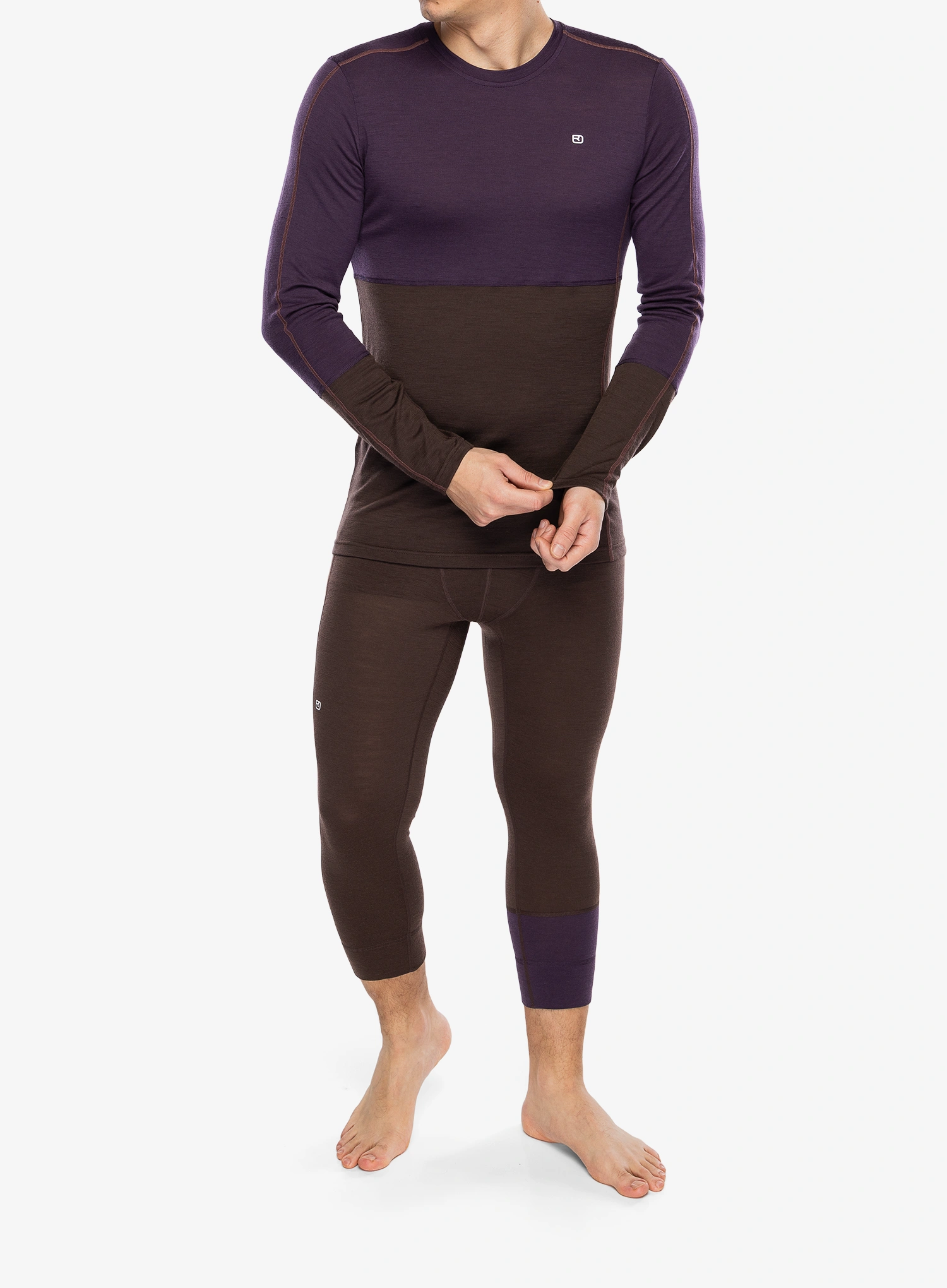 Funktionsshirt Herren Langarm Ortovox 185 Rock N Wool Long Sleeve - dark wild berry
