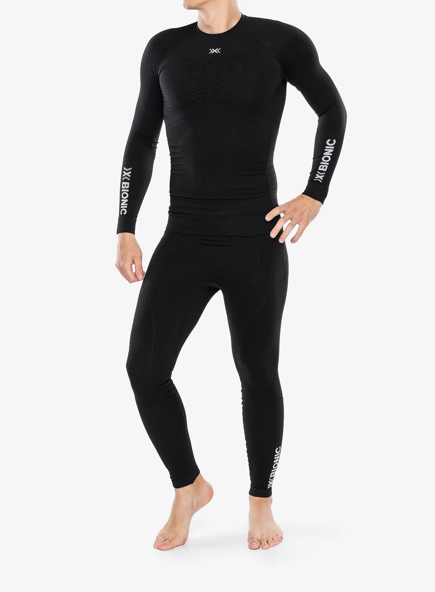 Funktionsshirt Herren Langarm X-Bionic Energy Accumulator 4.0 Shirt Round Neck - opal black/arctic white