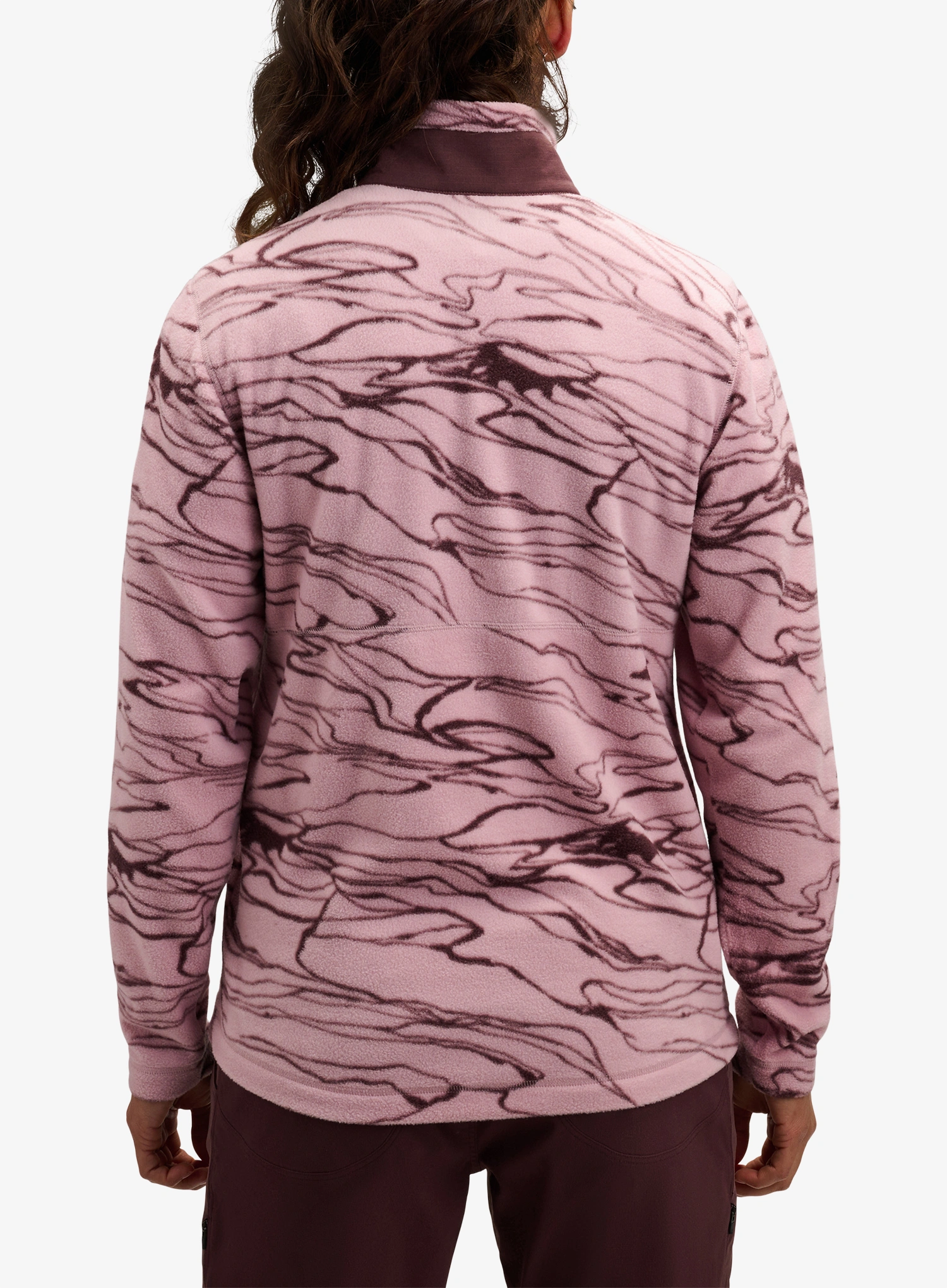 Kletter-Pullover Damen Black Diamond Lightweight HZ Poly Fleece - relief/meadow rose/fig