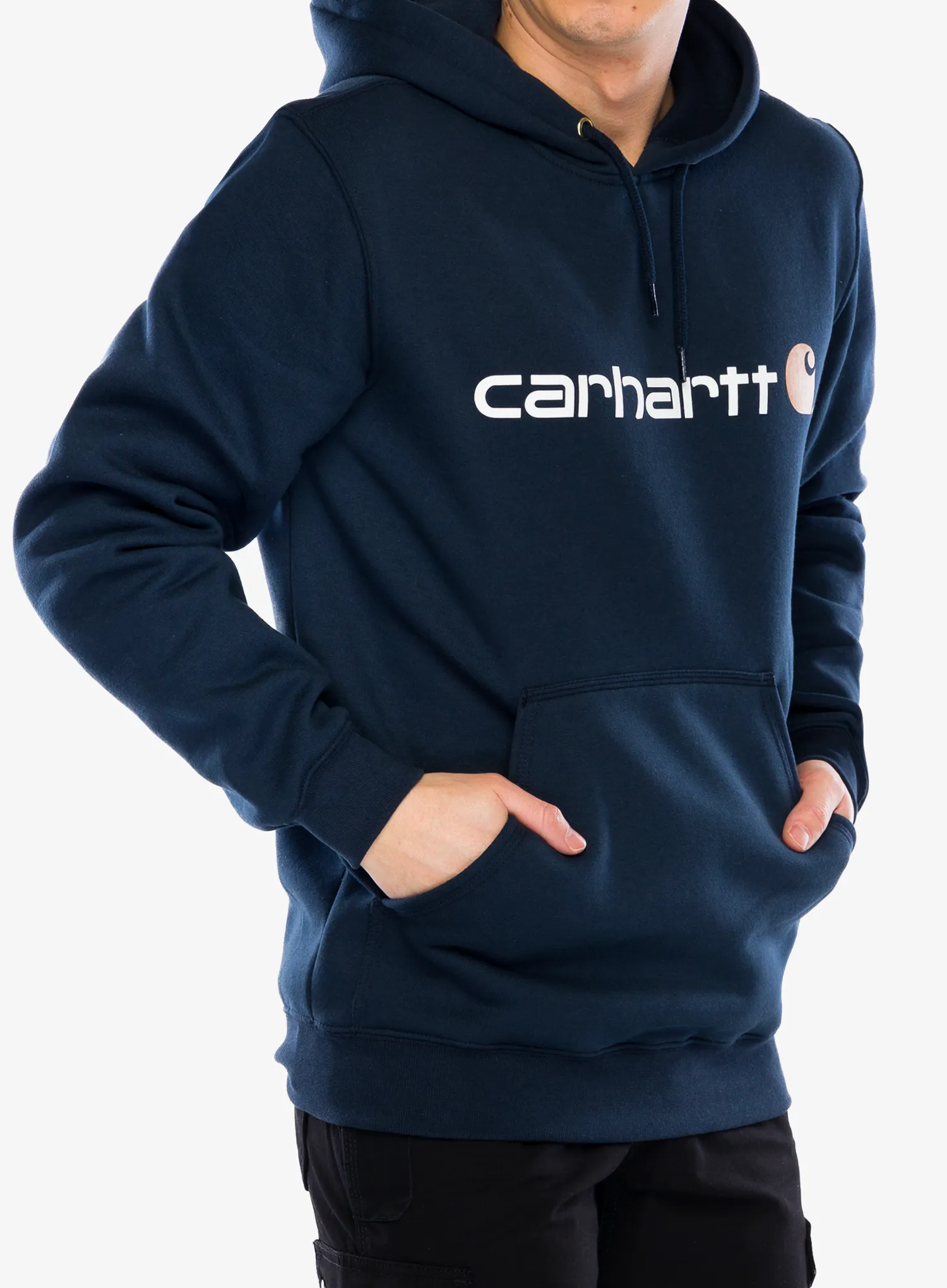 Hoodie Carhartt Signature Logo Sweatshirt - new navy