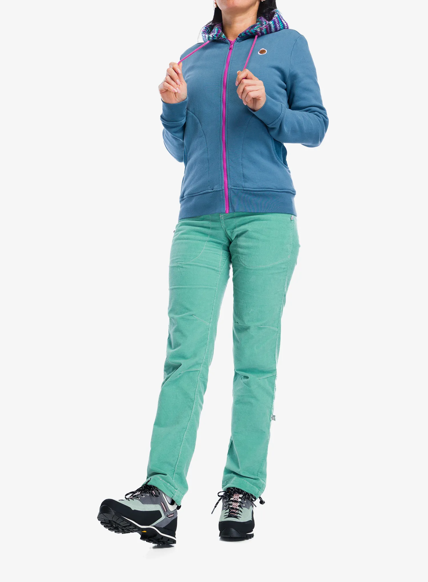 Kapuzenpullover Damen E9 Bea - steel/blue