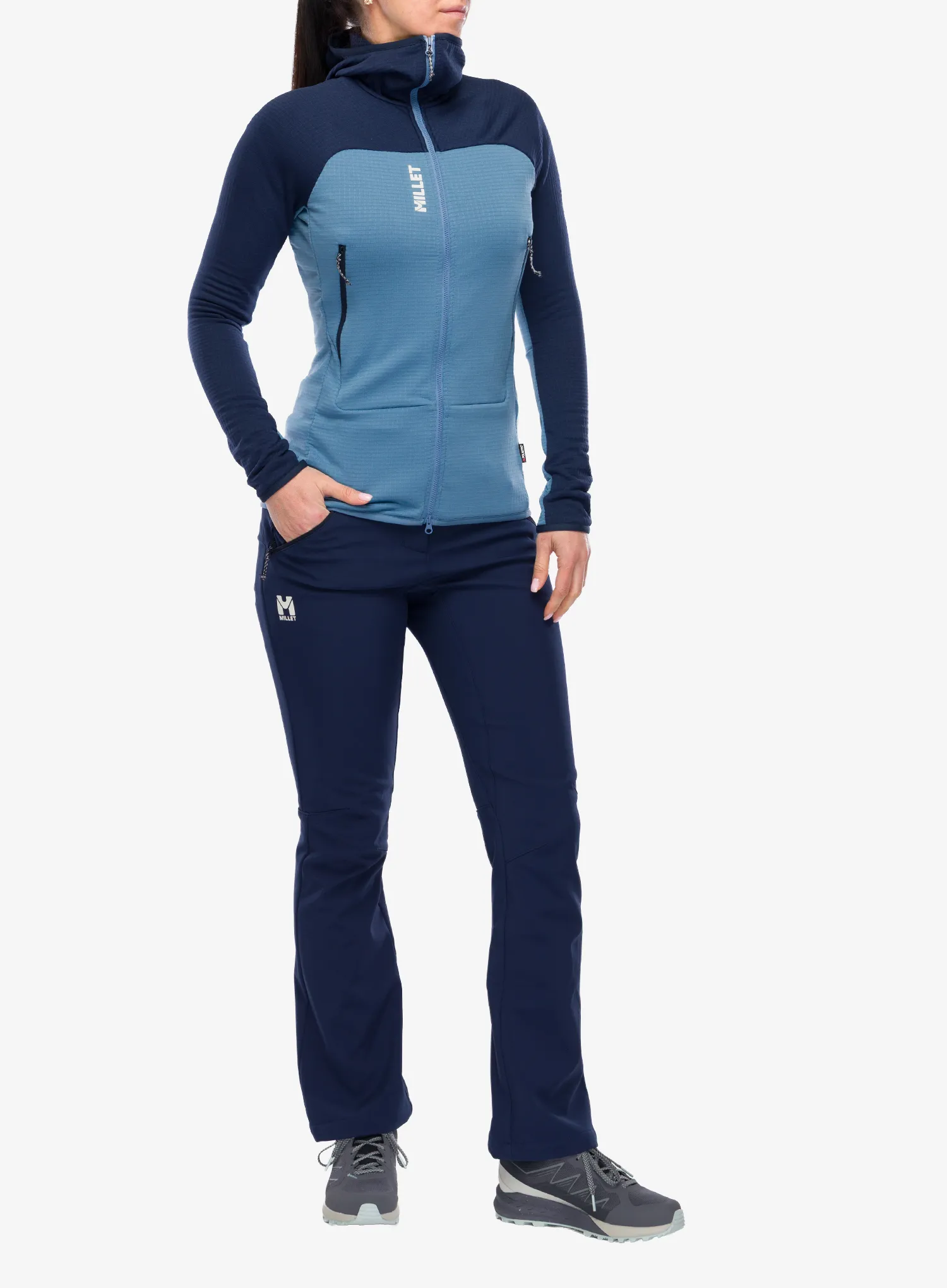 Kapuzenpullover Damen Millet Fusion Grid Hoodie - coronet blue/saphir
