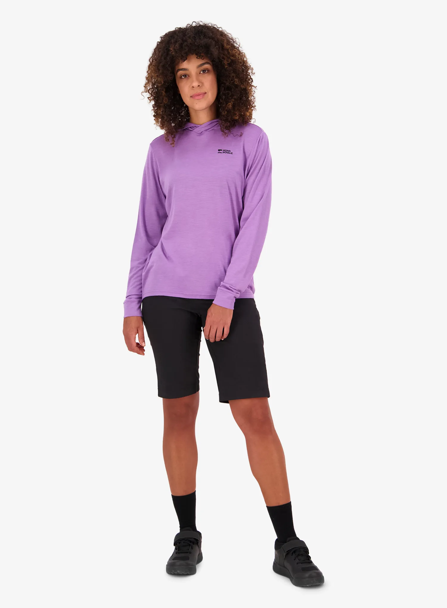 Kapuzenpullover Damen Mons Royale Pivot Merino Long Sleeve Hood - bloom