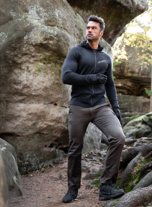 Hoodie Brubeck Thermo Wool by Pustelnik - black