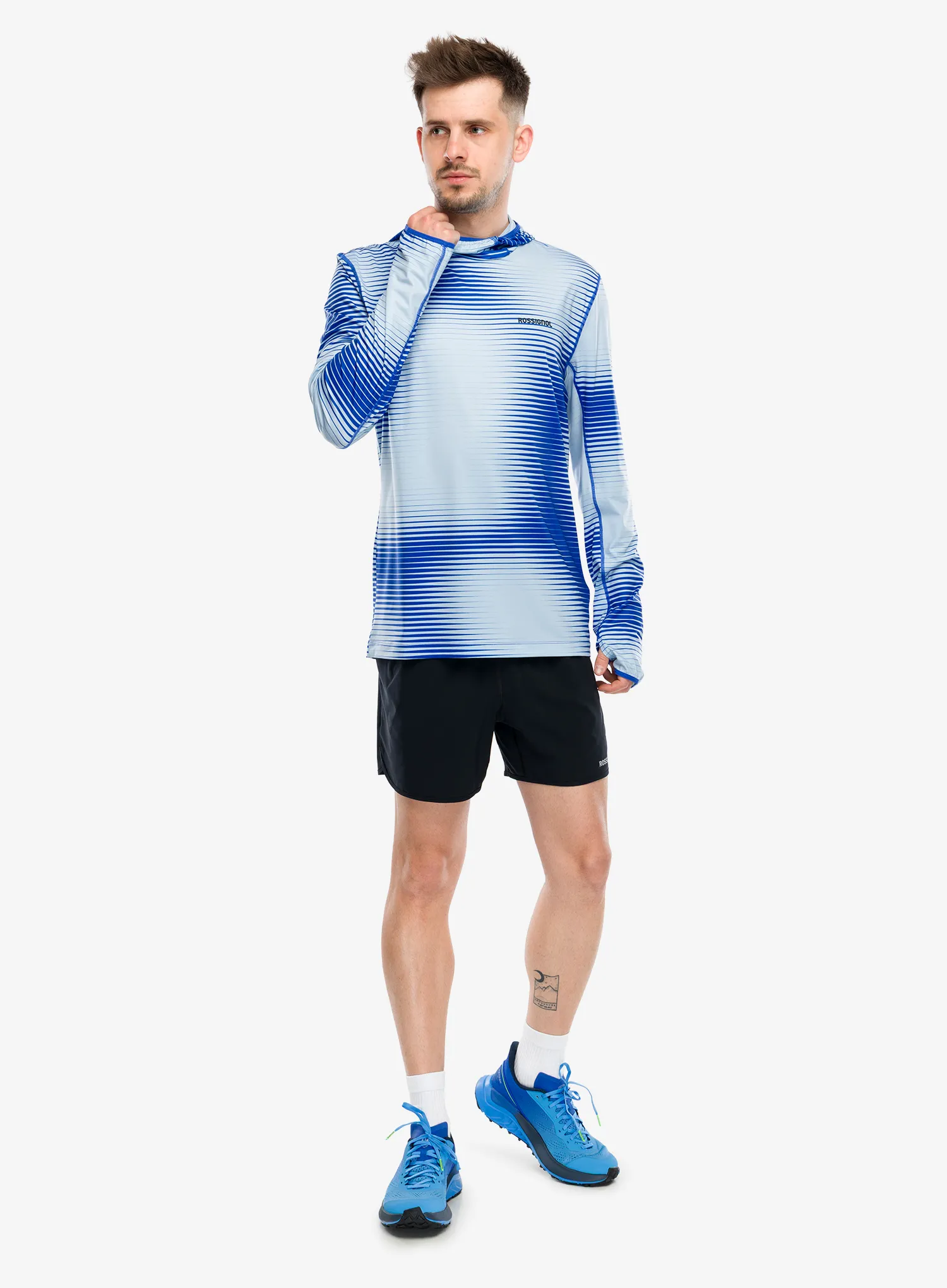 Hoodie Rossignol Westweg Sun Hoodie - dazzle blue line fogg