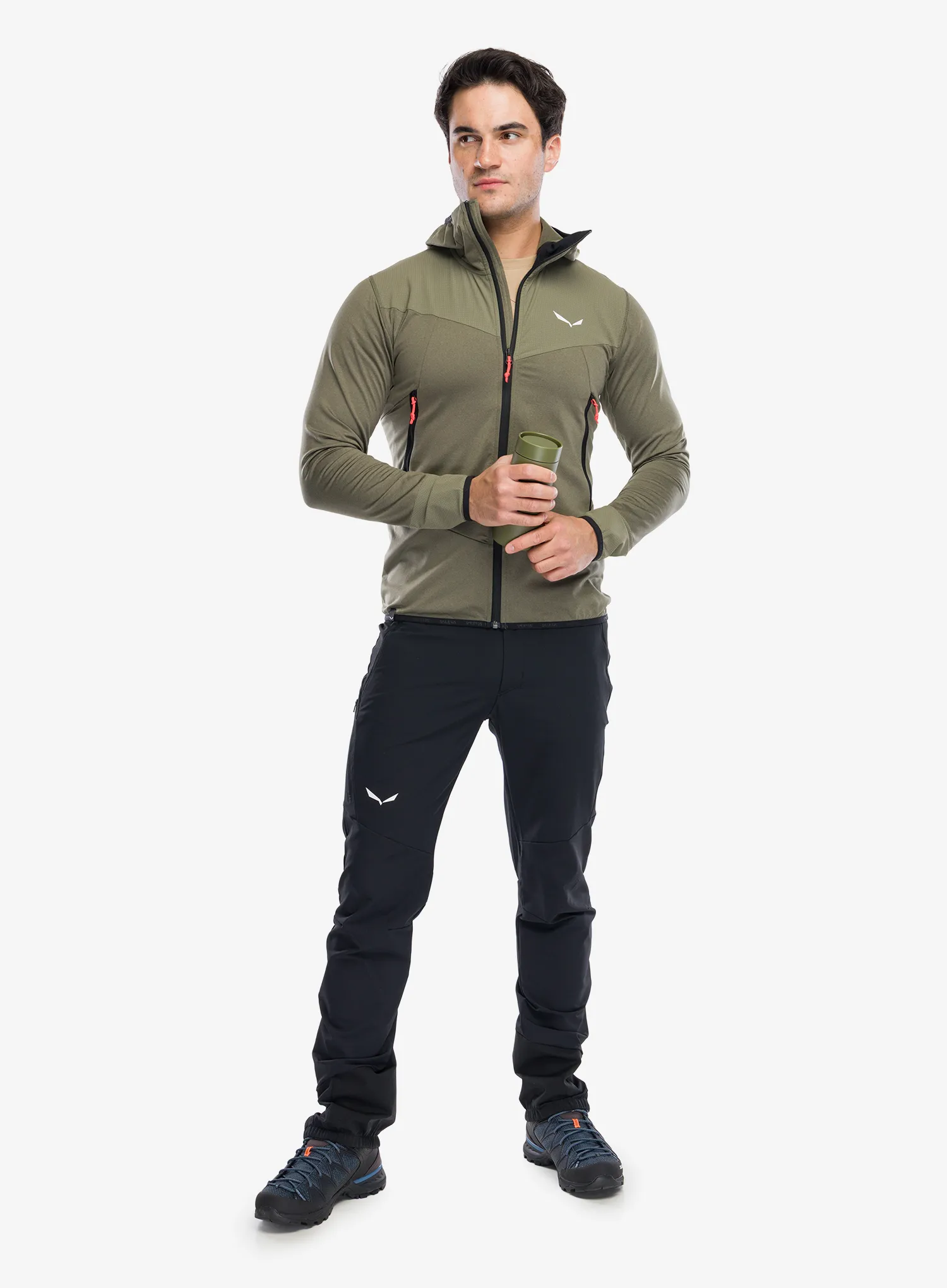 Hoodie Salewa Agner Hybrid Polarlite Durastretch FZ Hooded - faded green