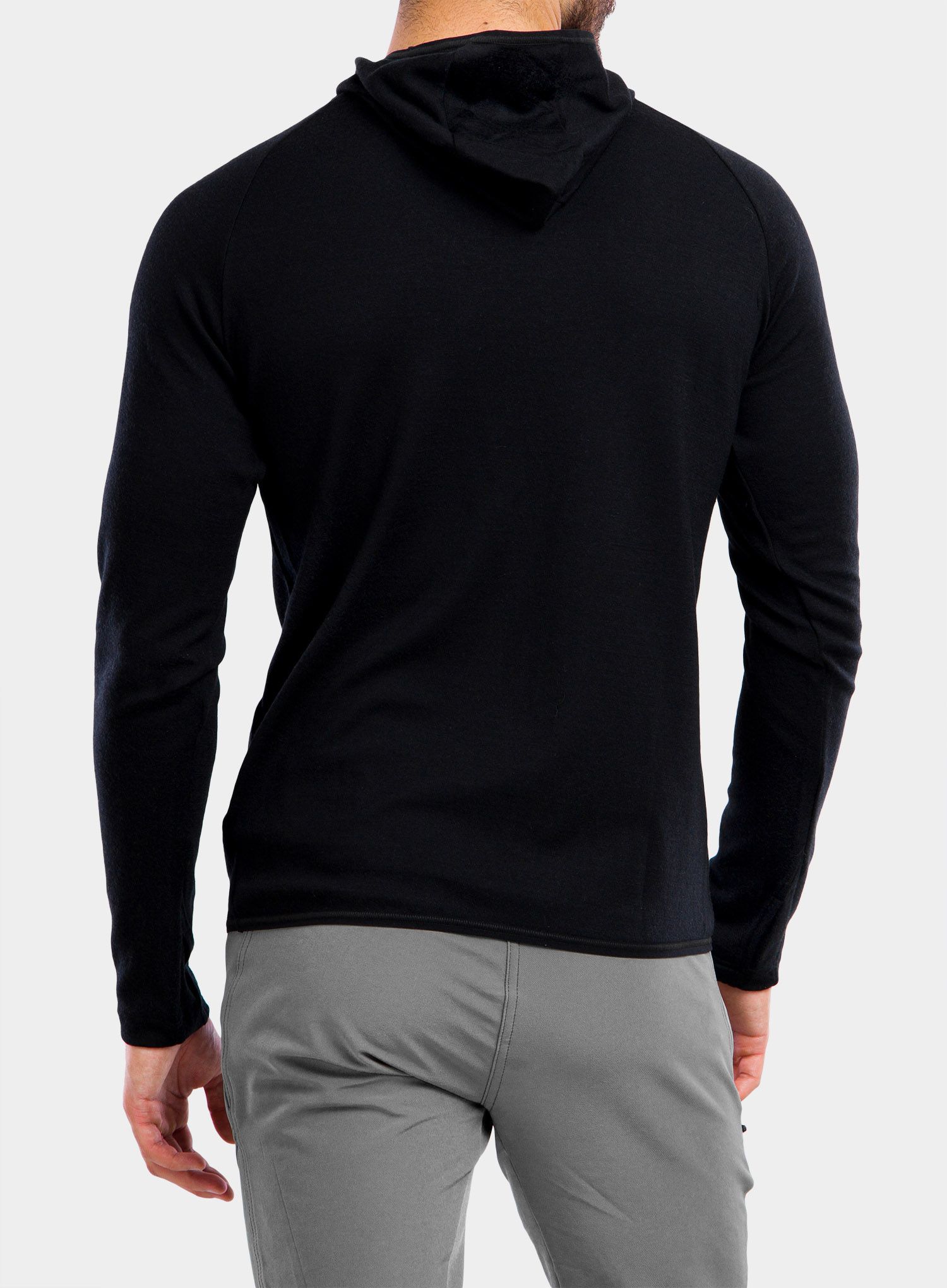 Hoodie Sensor Merino Upper Fleece Hooded - black mountains