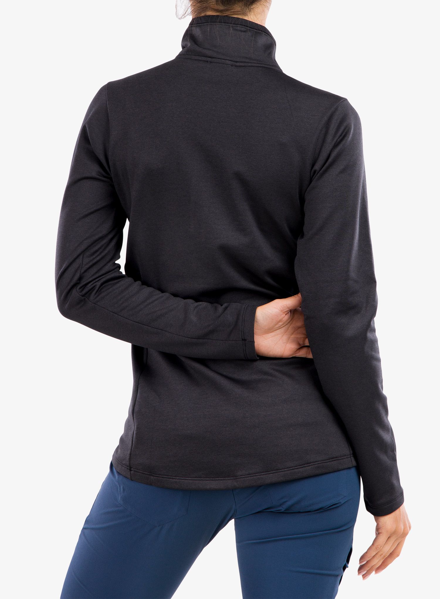 Fleecepullover Damen Patagonia R1 Daily Zip Neck - ink black/black x-dye