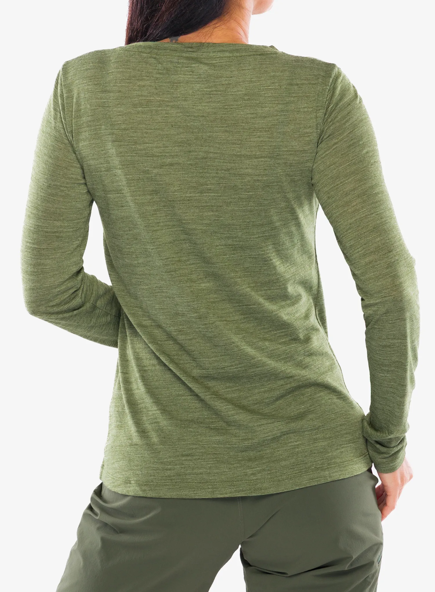 Longsleeve Damen Super.natural Berggluck LS - leaf melange/feather grey