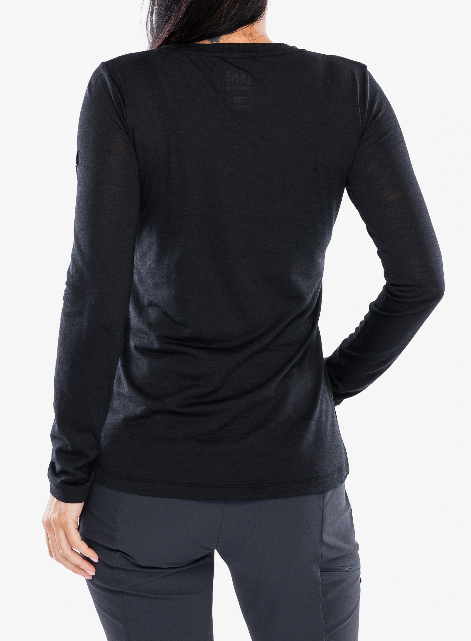 Longsleeve Damen Super.natural Free Ski Tickets LS - jet black/feather grey