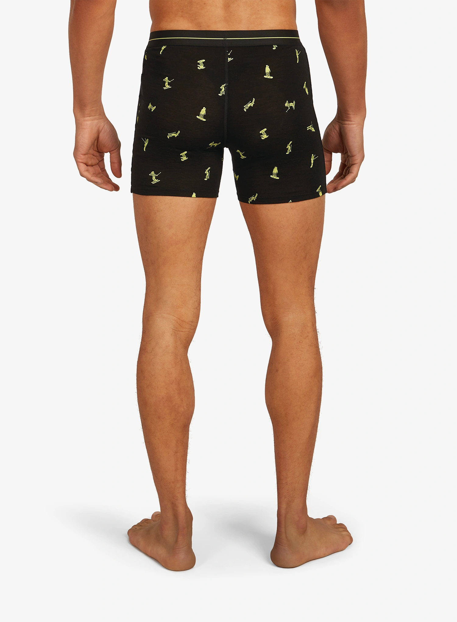Boxershorts Icebreaker Merino 150 Anatomica Boxers Ski Day - black/peridot/aop