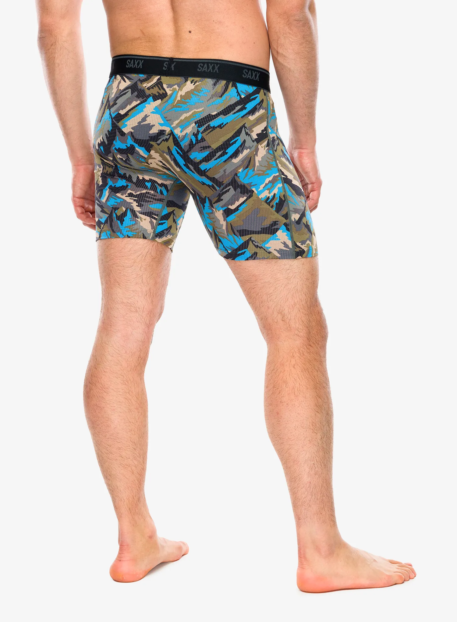 Boxershorts Saxx Quest Quick-Dry Mesh Boxer Brief Fly - prism peaks/cargo grey