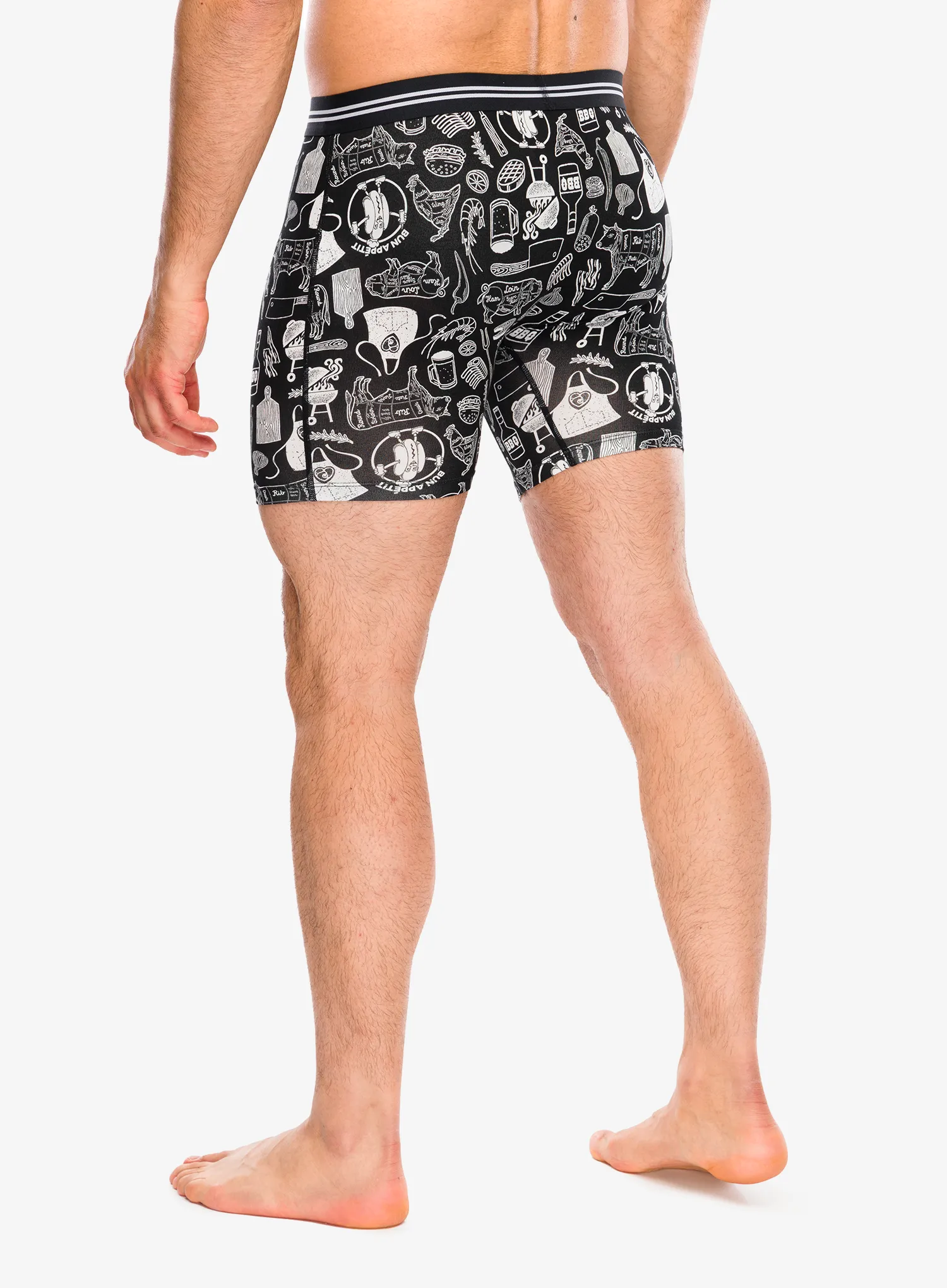 Boxershorts Saxx Vibe Xtra Soft Comfort Boxer Brief Fly - bun appetit/black
