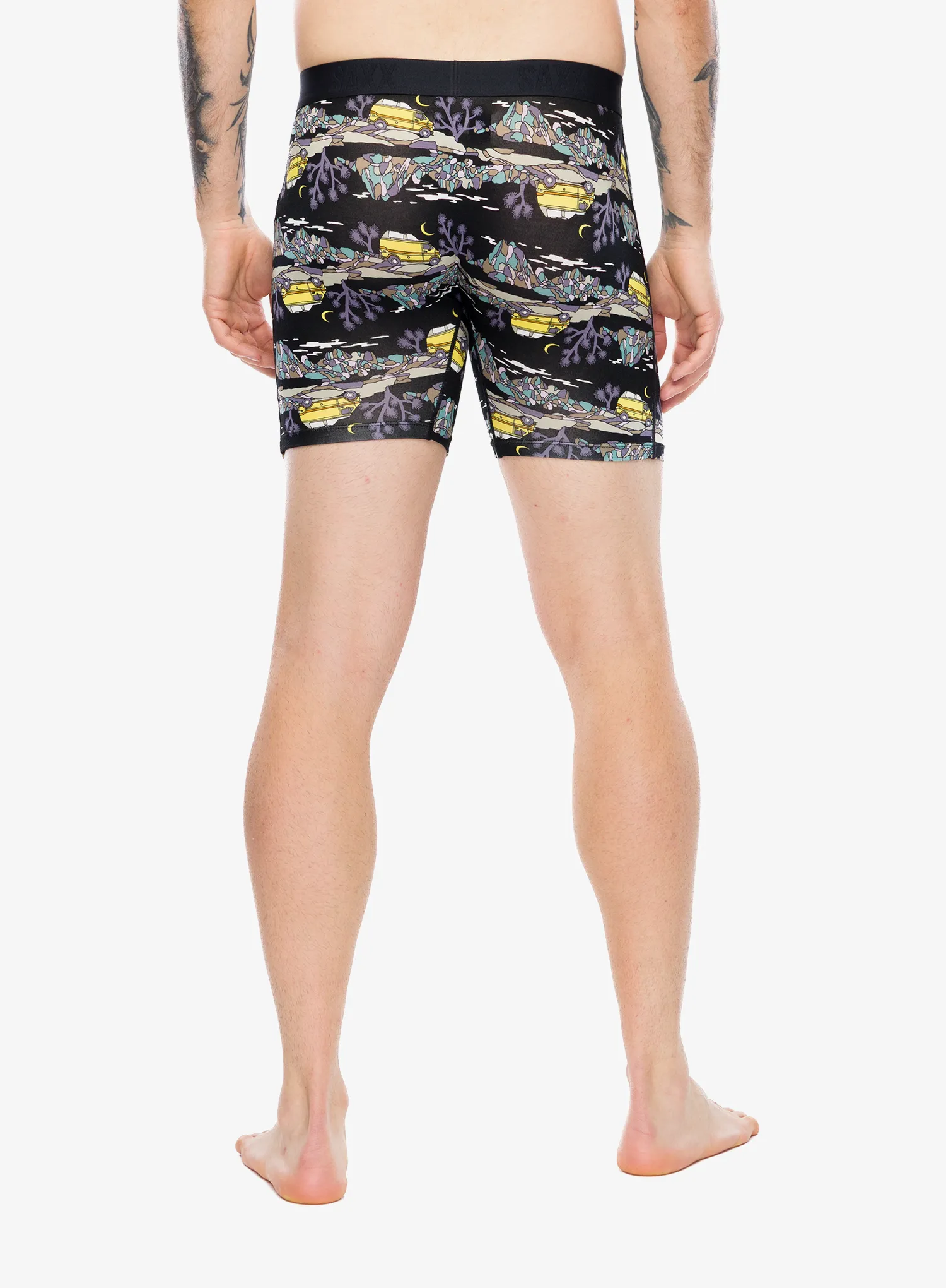 Boxershorts Saxx Vibe Xtra Soft Comfort Boxer Brief Fly - escape to joshua/black