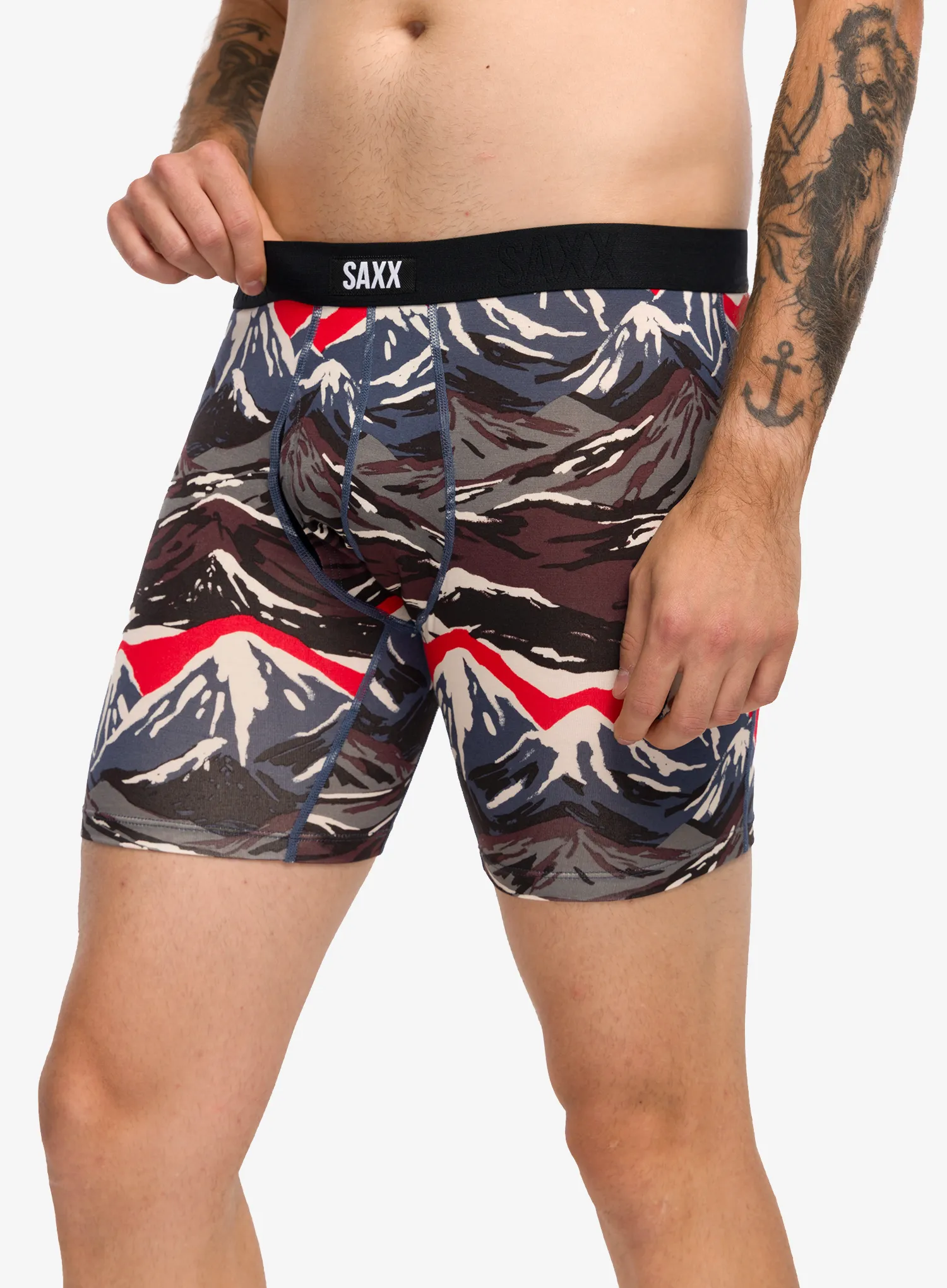 Boxershorts Saxx Vibe Xtra Soft Comfort Boxer Brief Fly - mountain top/blue