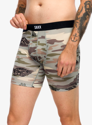 Boxershorts Saxx Vibe Xtra Soft Comfort Boxer Brief Fly - scenic desert/neutral grey