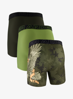 Boxershorts Under Armour Performance Tech Mesh Graphic 6in 3pk - marine od green/warm olive
