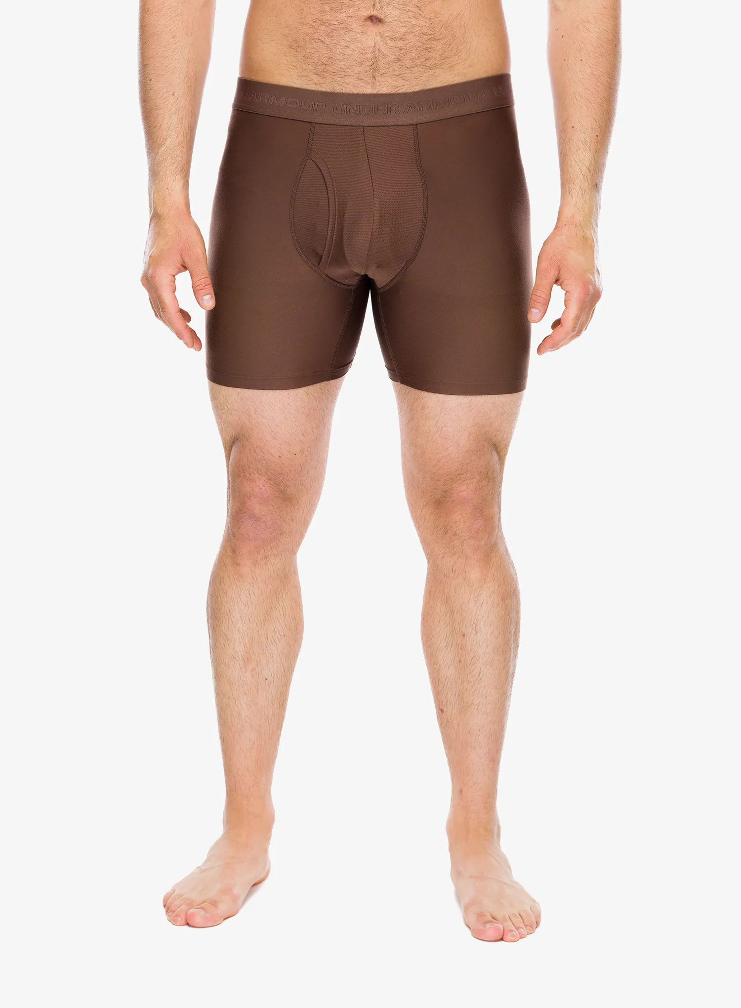 Boxershorts Under Armour Performance Tech Mod Solid 6in 3PK - summit white/city khaki/brown