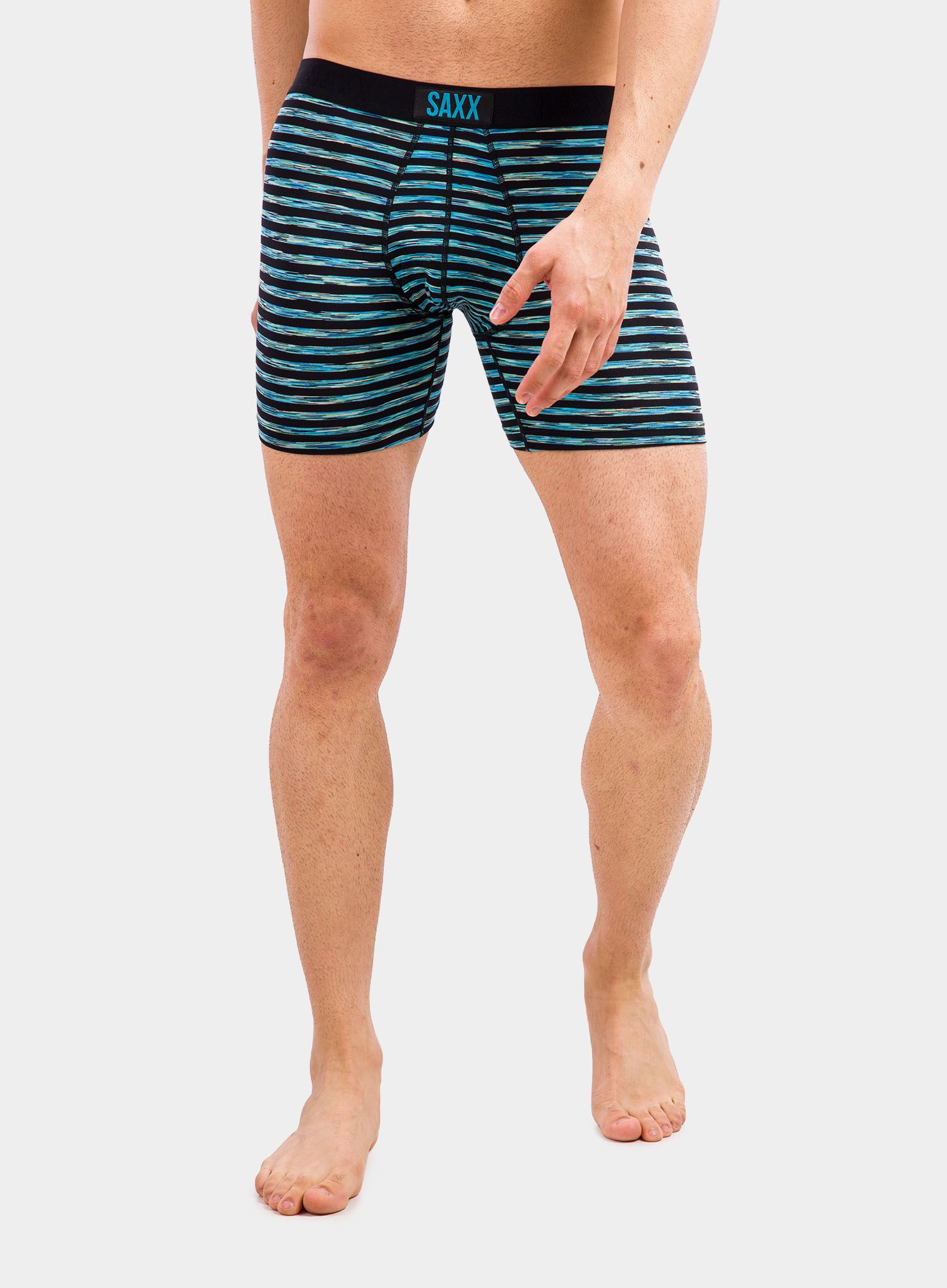Boxershorts Herren SAXX Vibe Boxer Modern Fit - black space hiker stripe
