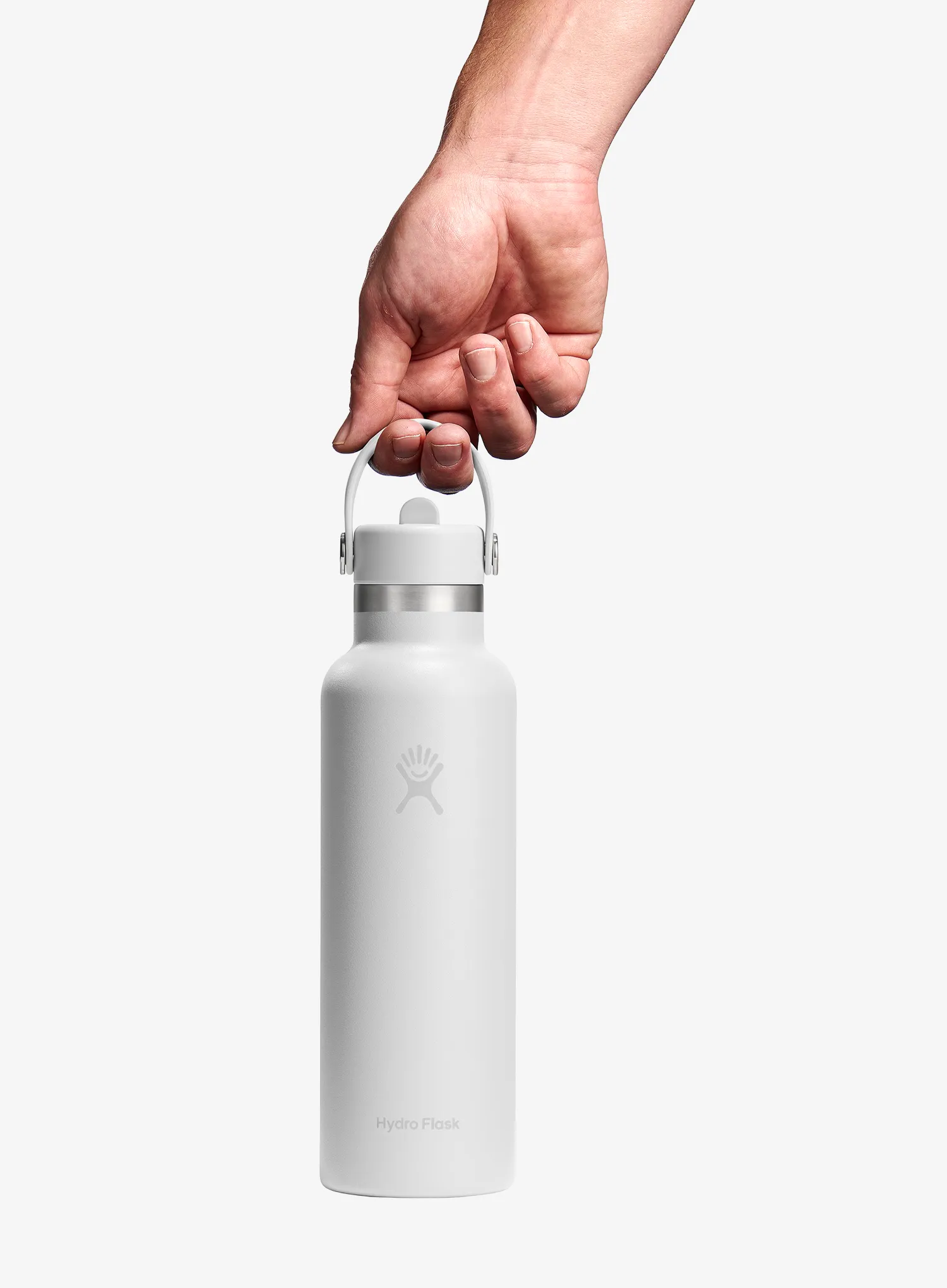 Thermo-Trinkflasche Hydro Flask 21 Oz Standard Flex Straw Cap (621 ml) - white/white