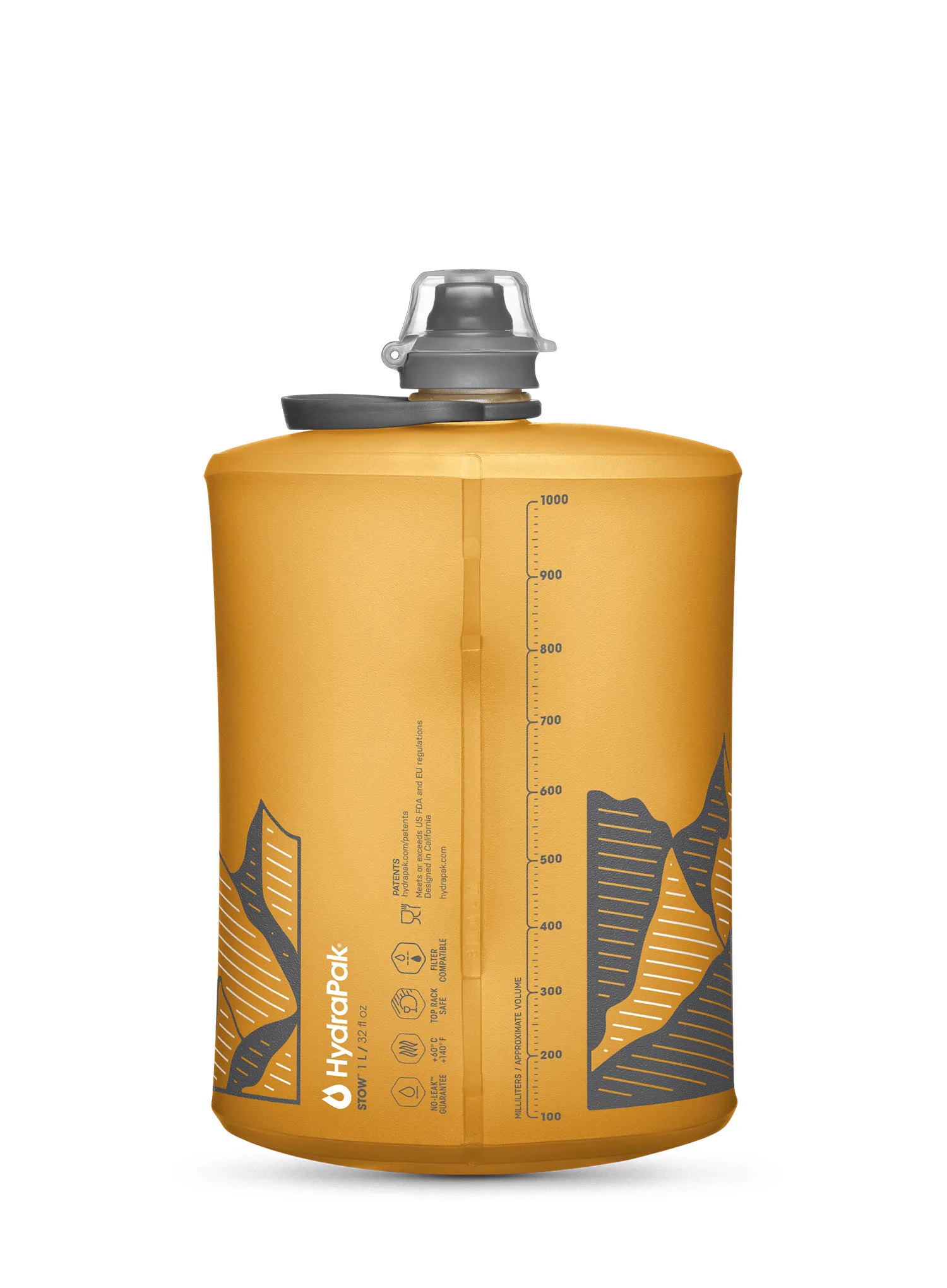 Trinkflasche HydraPak Stow 1 L - golden yellow