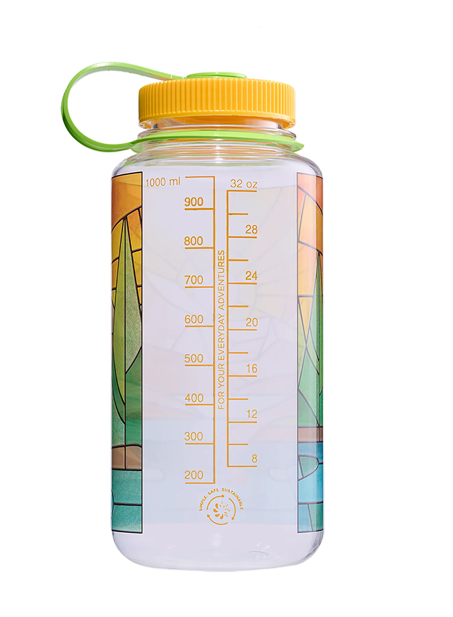 Trinkflasche Nalgene Wide Mouth 32 oz (946 ml) - clear stained glass river