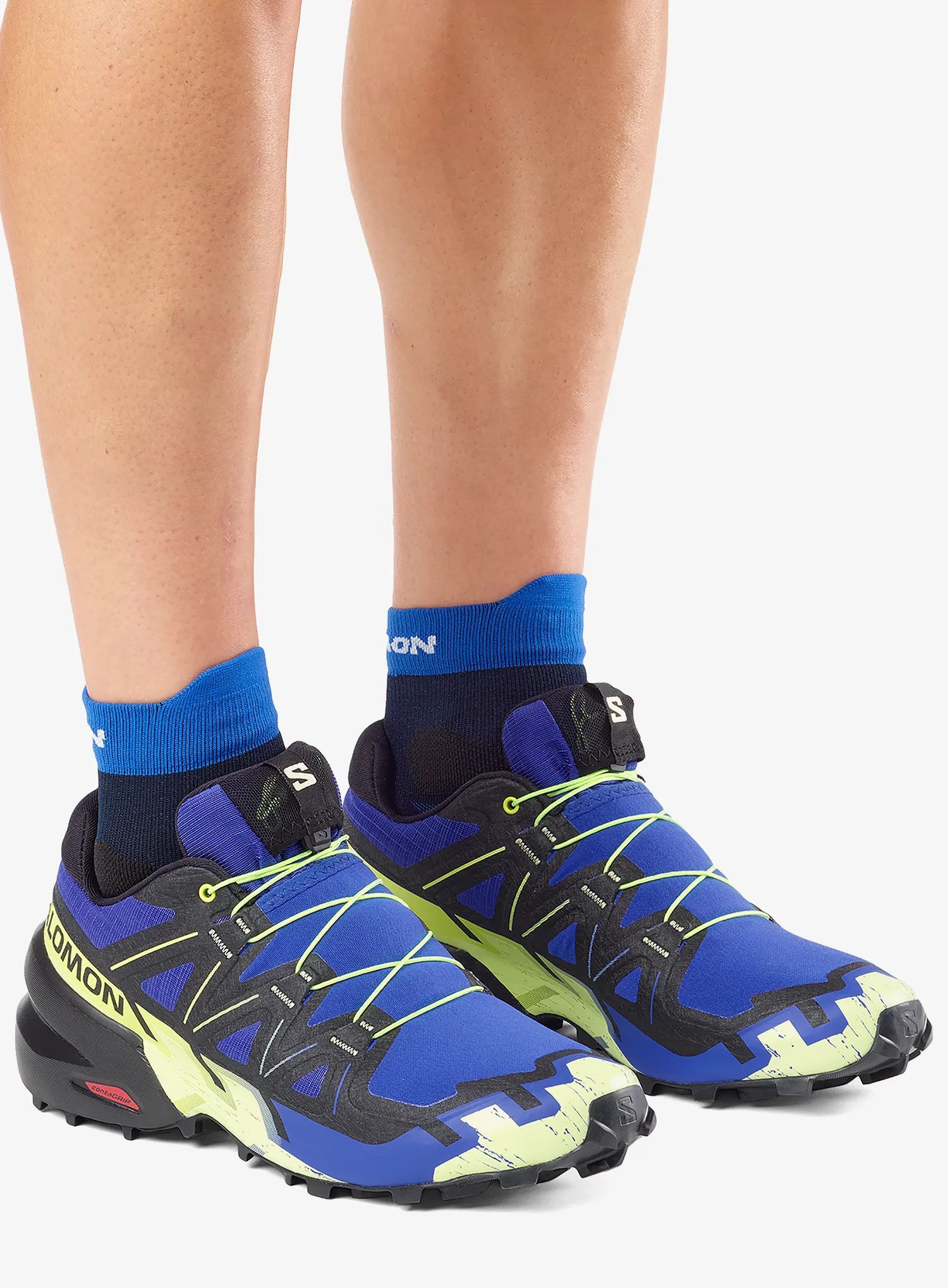 Laufschuhe Herren Salomon Speedcross 6 - bluing/black/acid lime