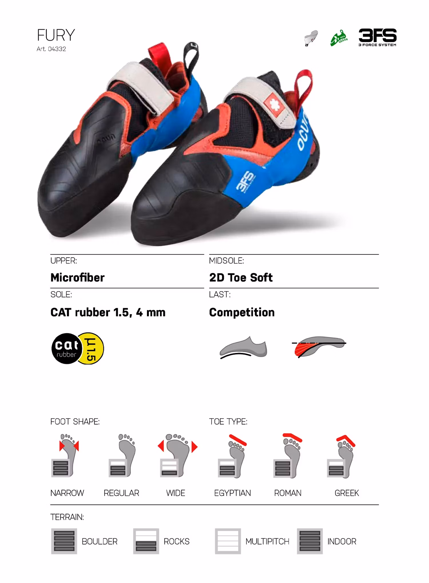 Kletterschuhe Ocun Fury - red/blue