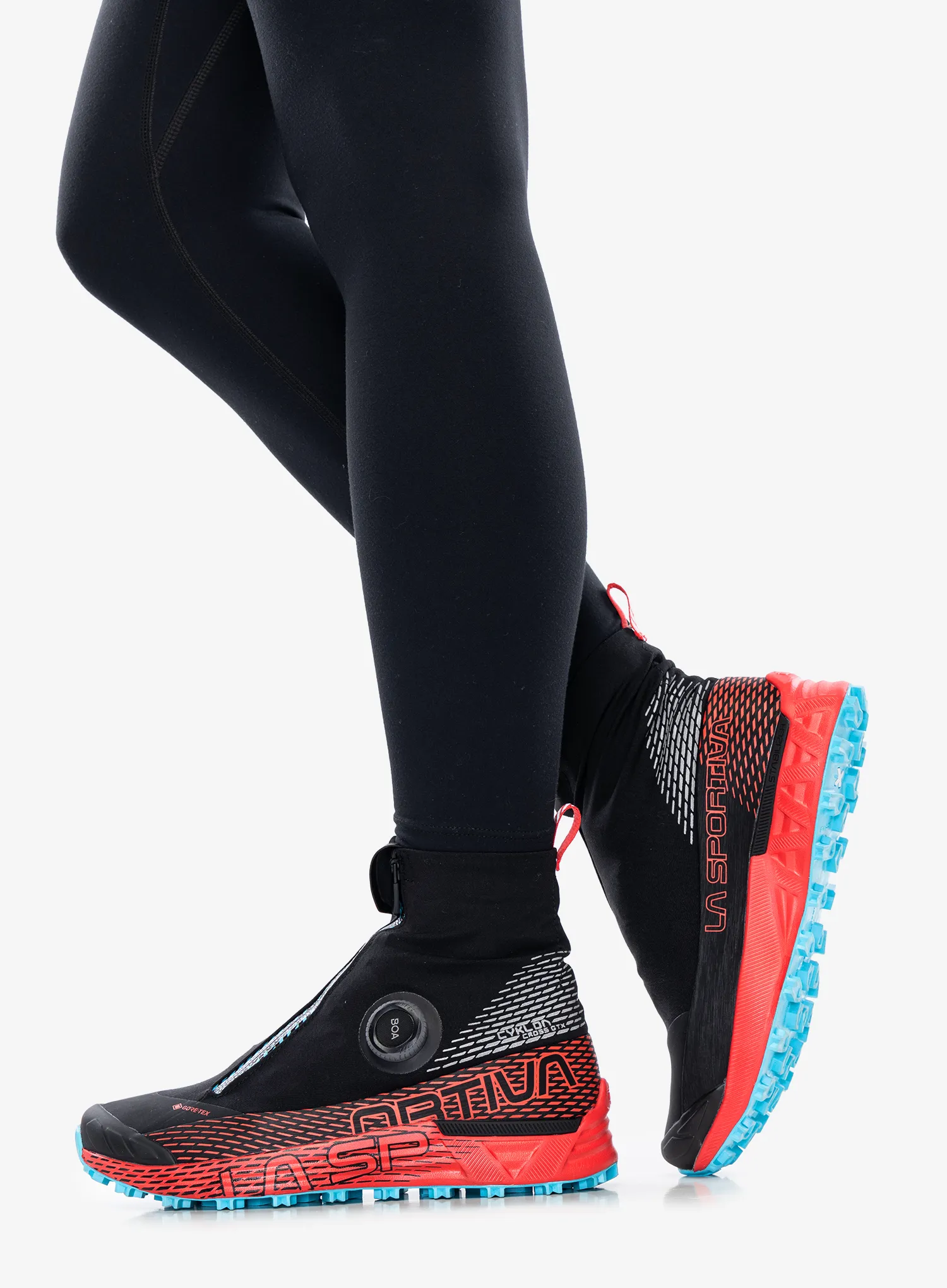 Trailschuhe Damen La Sportiva Cyklon Cross GTX - black/hibiscus