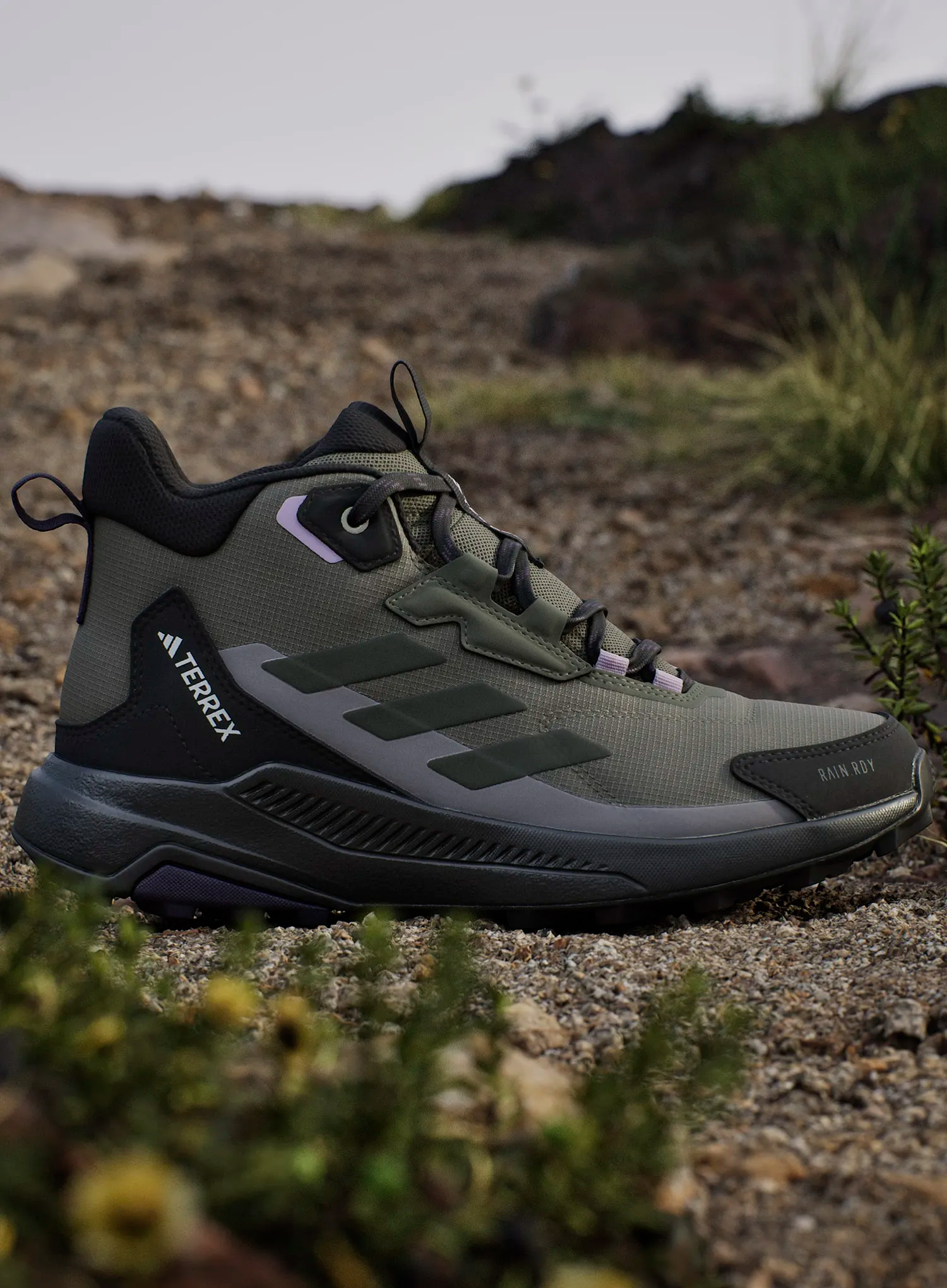 Wanderschuhe Damen adidas TERREX Anylander Mid RAIN.RDY - olive strata/n.cargo/core blk