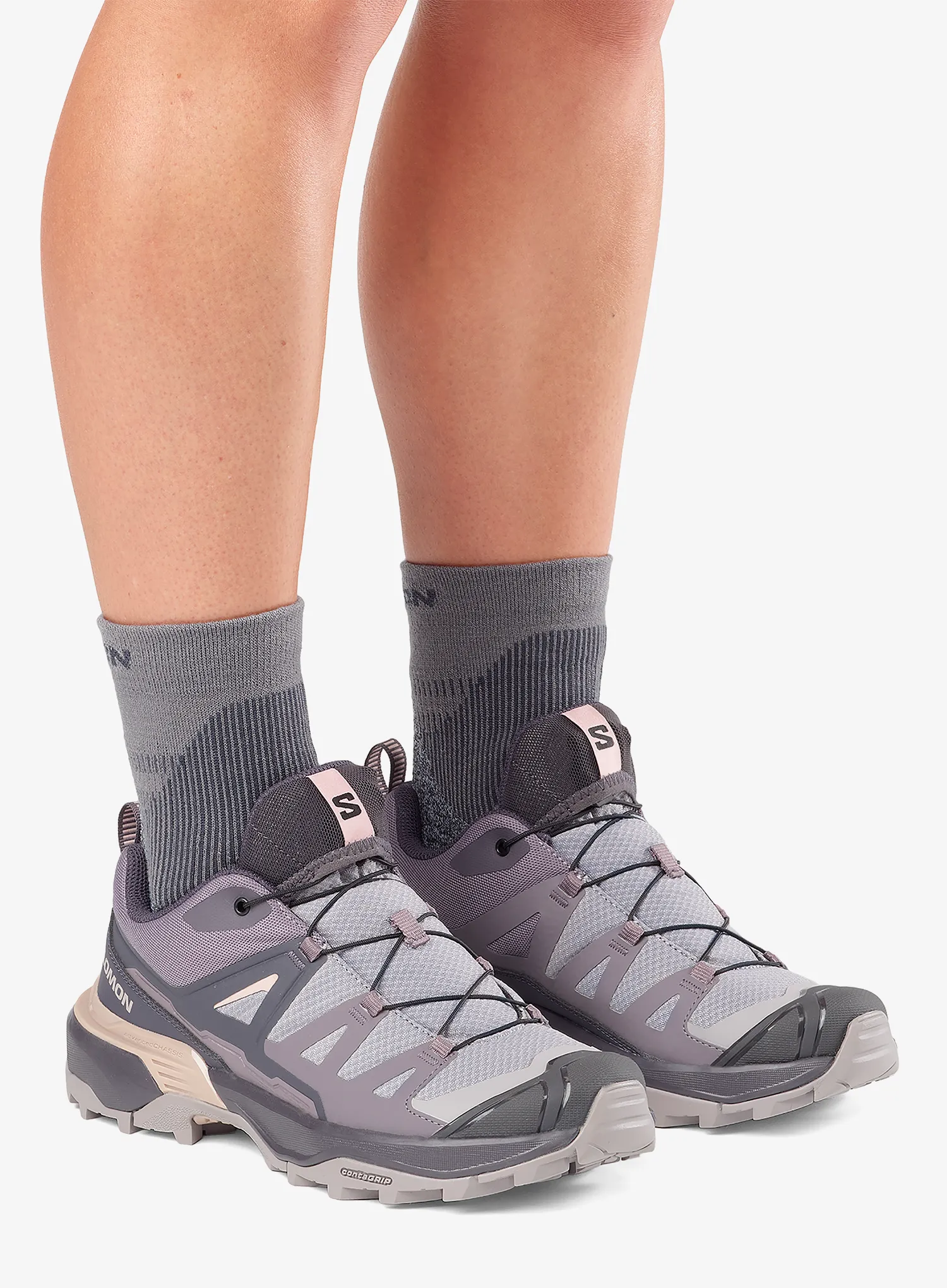 Wanderschuhe Damen Salomon X Ultra 360 - gull/nine iron/shadow