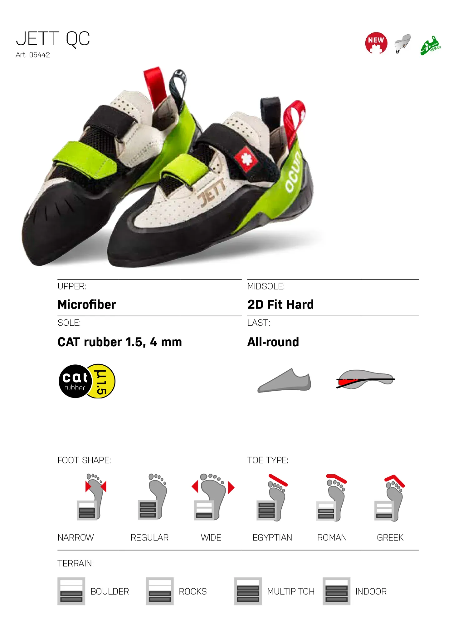 Kletterschuhe Ocun Jett QC - green/grey