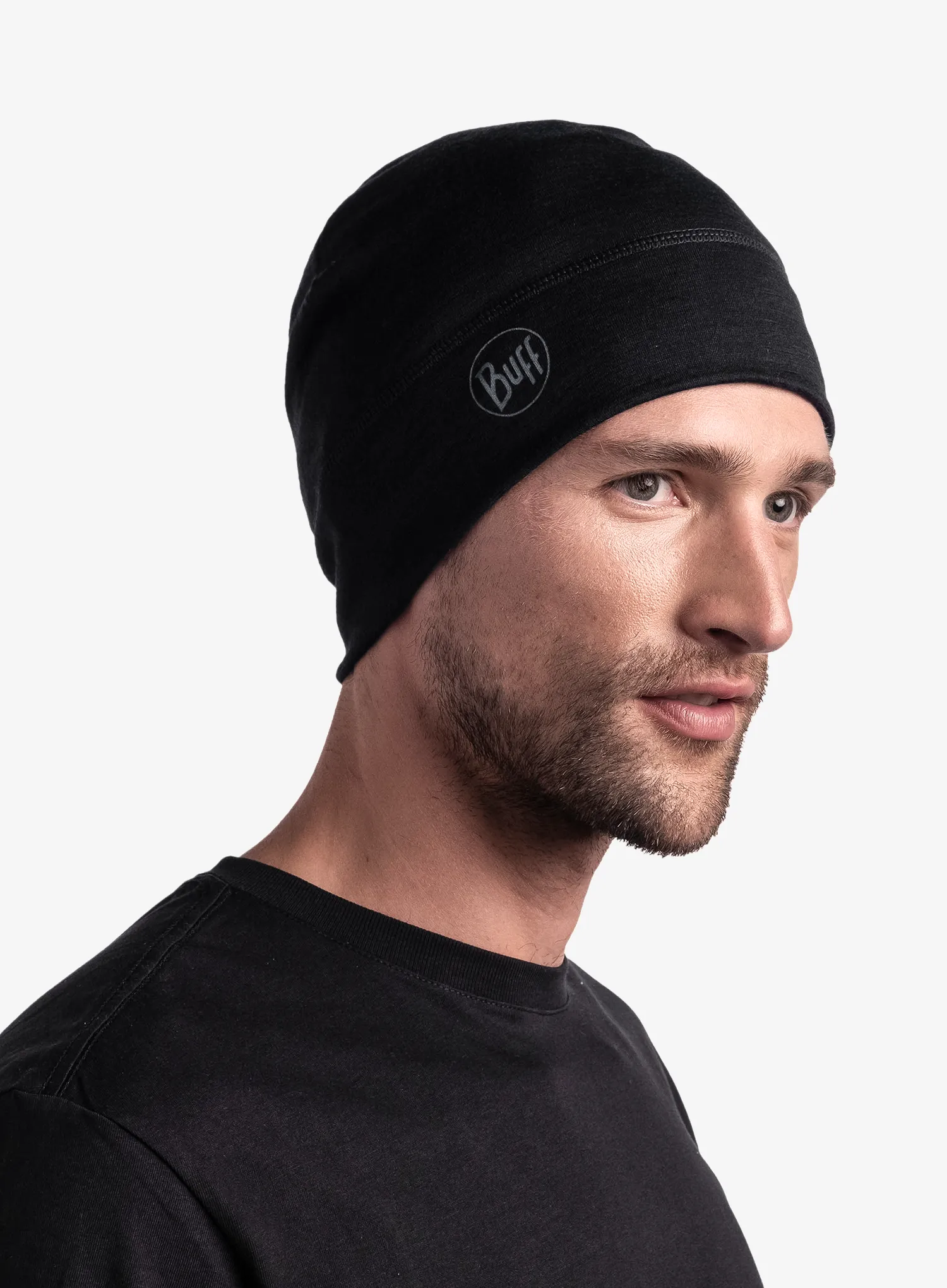 Mütze Buff Lightweight Merino Wool Hat - solid black