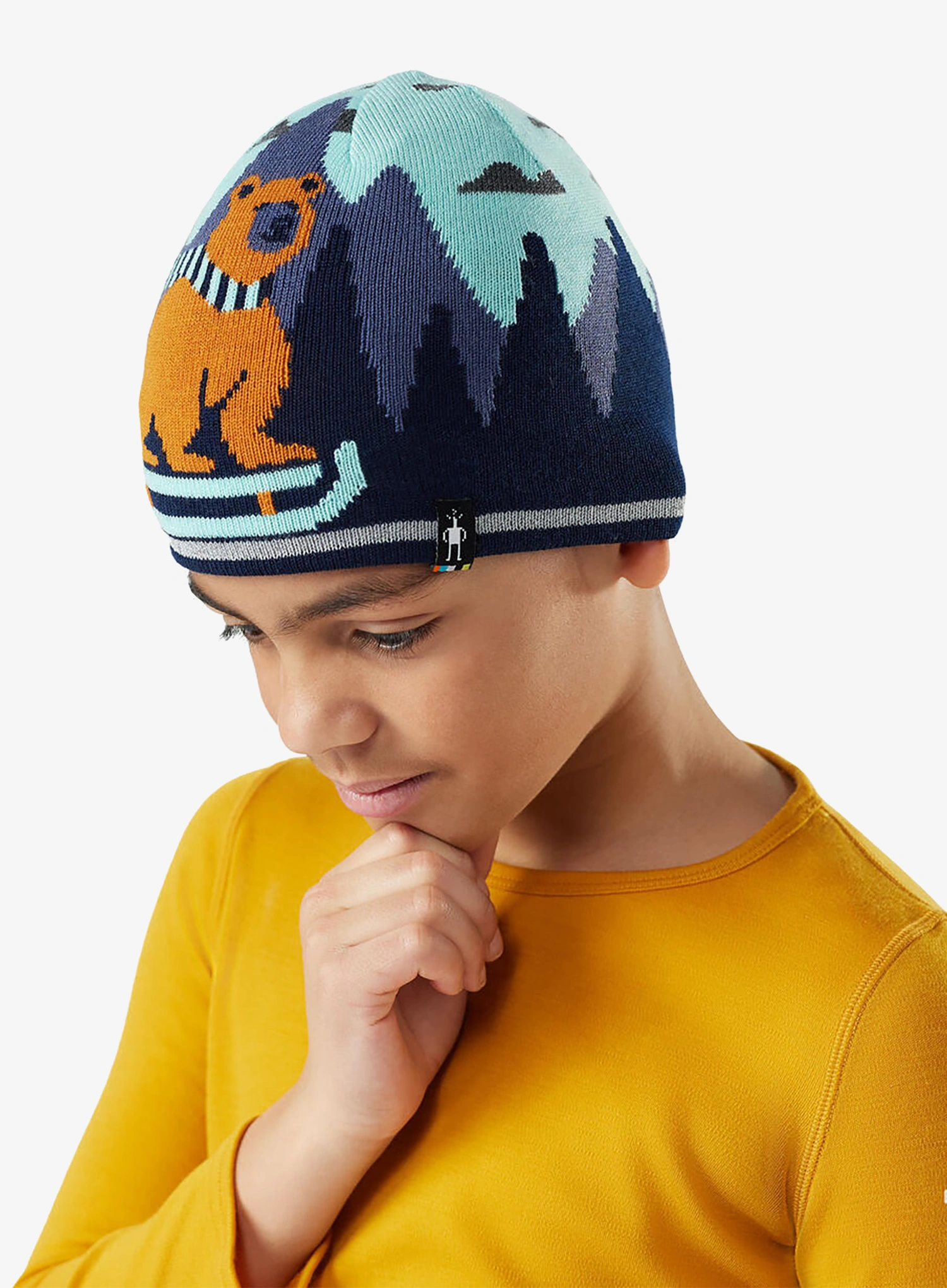 Kindermütze Smartwool Reversible Art Beanie - pacific blue