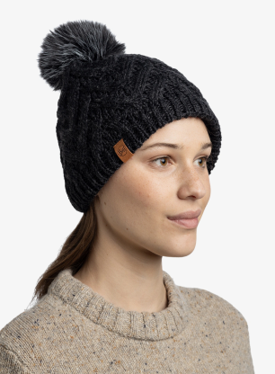 Wintermütze Damen Buff Knitted&Fleece Beanie Caryn - graphite