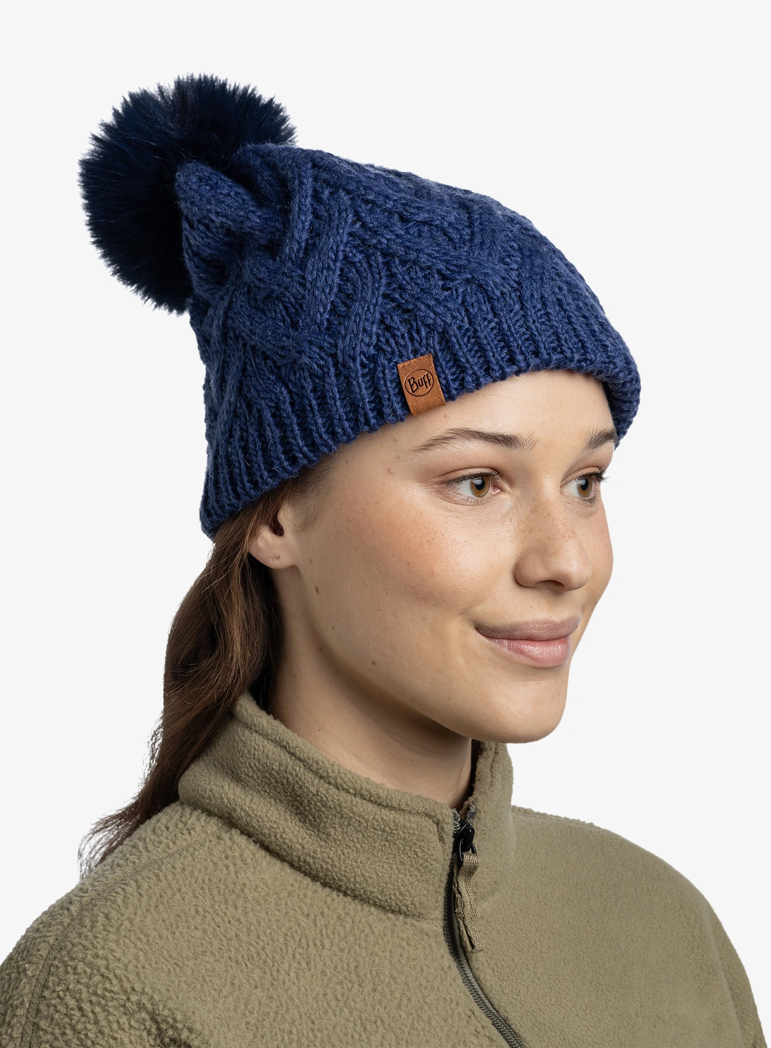 Wintermütze Damen Buff Knitted&Fleece Beanie Caryn - midnight