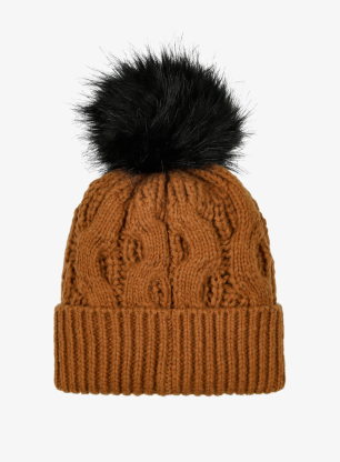 Wintermütze Damen Columbia Boundless Days Cable Knit Pom Beanie - camel brown