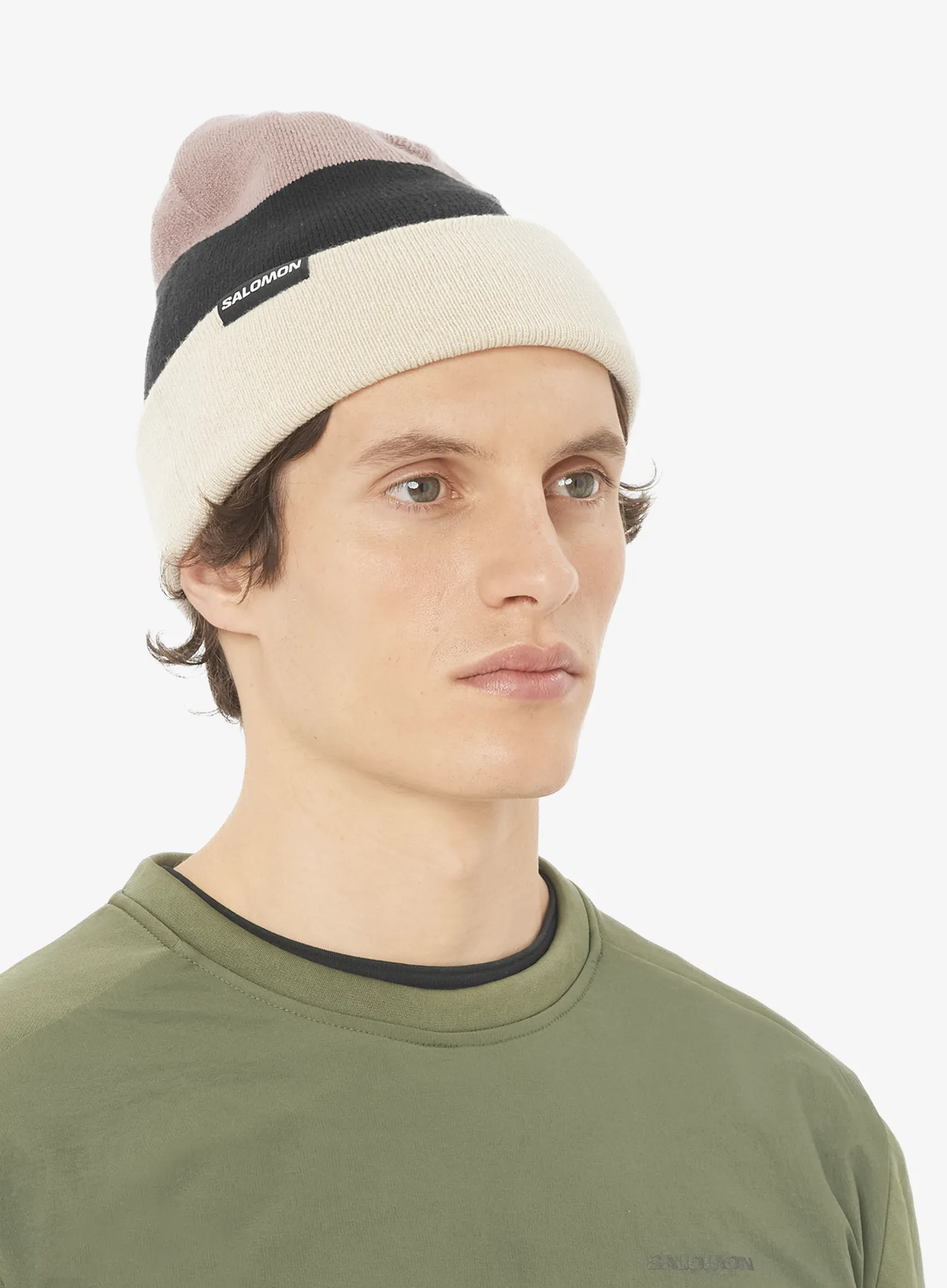 Wintermütze Salomon Flatspin Reversible Beani - black/whisper white/etherea