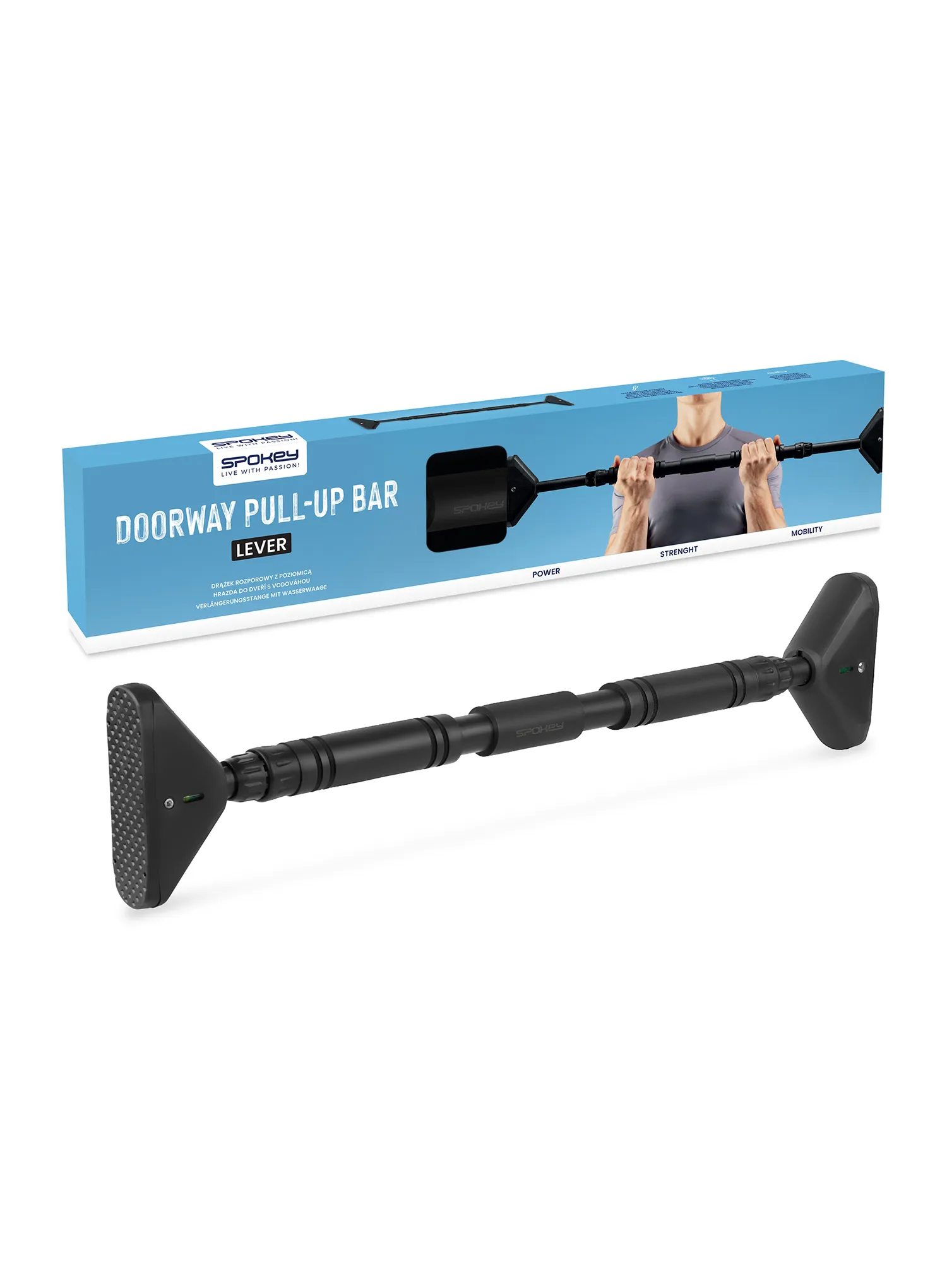 Klemmklimmzugstange Spokey Lever 62-100cm - black